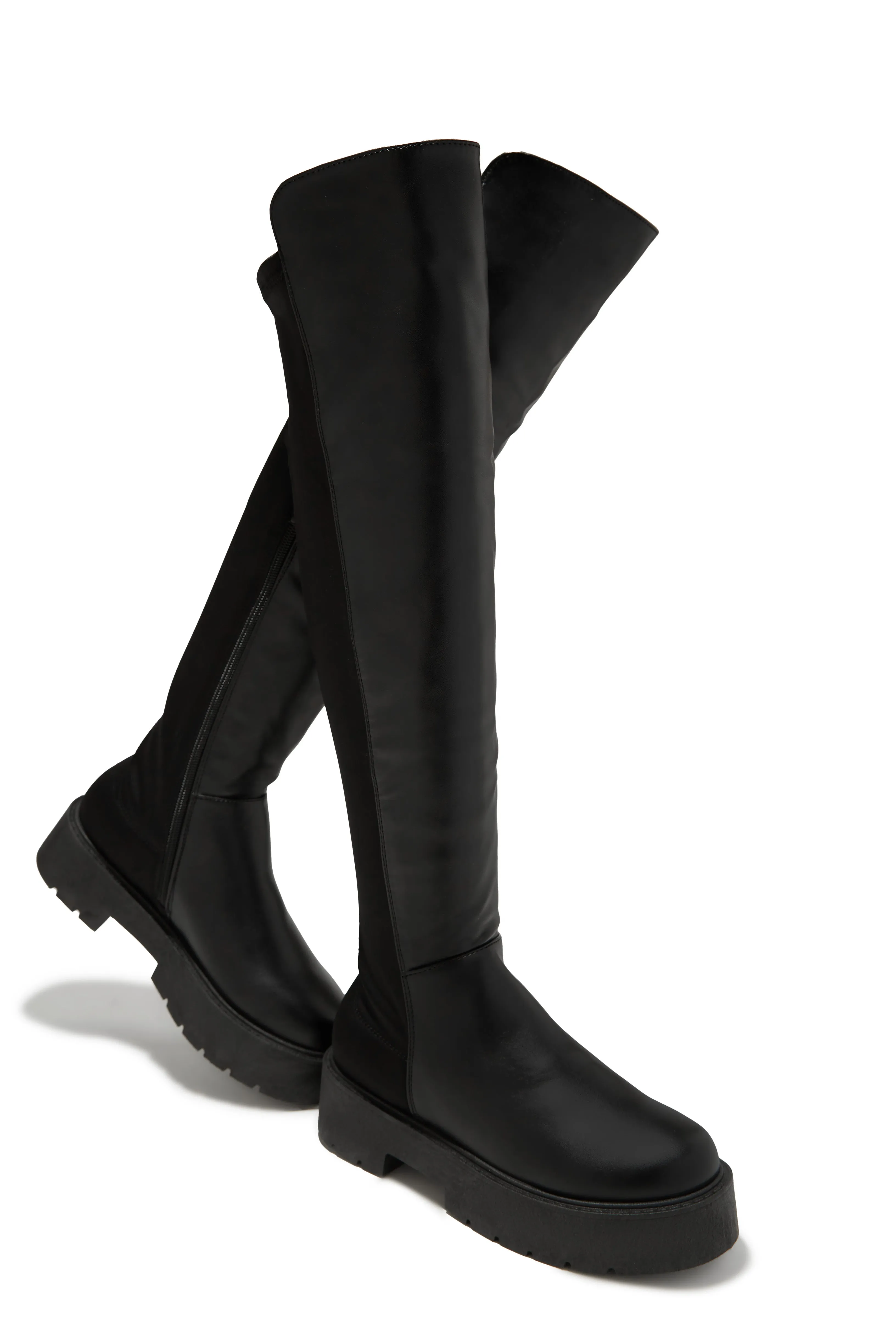 Maite Over The Knee Flat Boots - Black sold by Miss Lola product image thumbnail 2