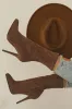 Guilt Trip Heel Ankle Boots - Taupe sold by Miss Lola