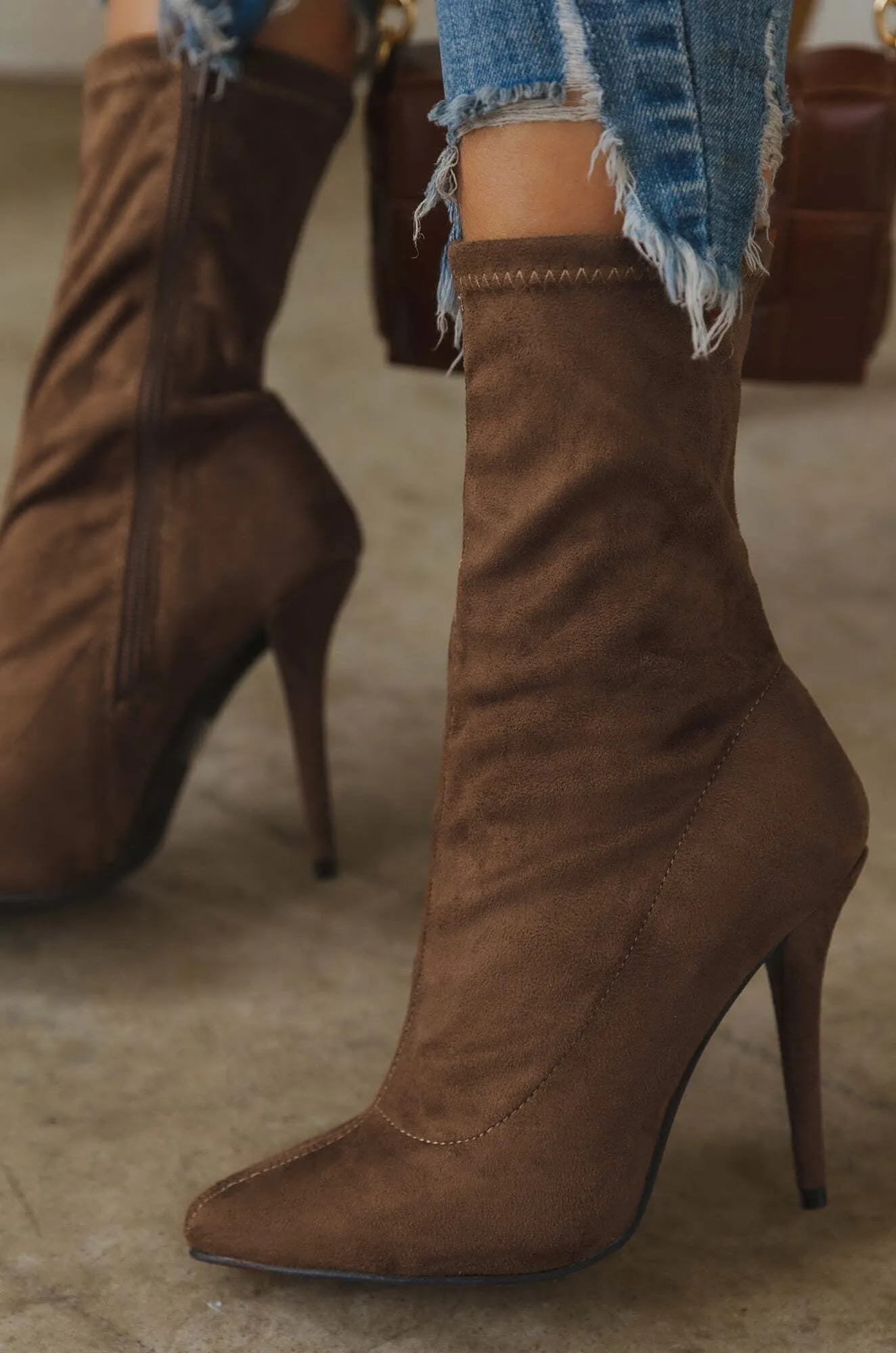 Guilt Trip Heel Ankle Boots - Taupe sold by Miss Lola product image thumbnail 2