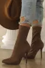 Guilt Trip Heel Ankle Boots - Taupe sold by Miss Lola