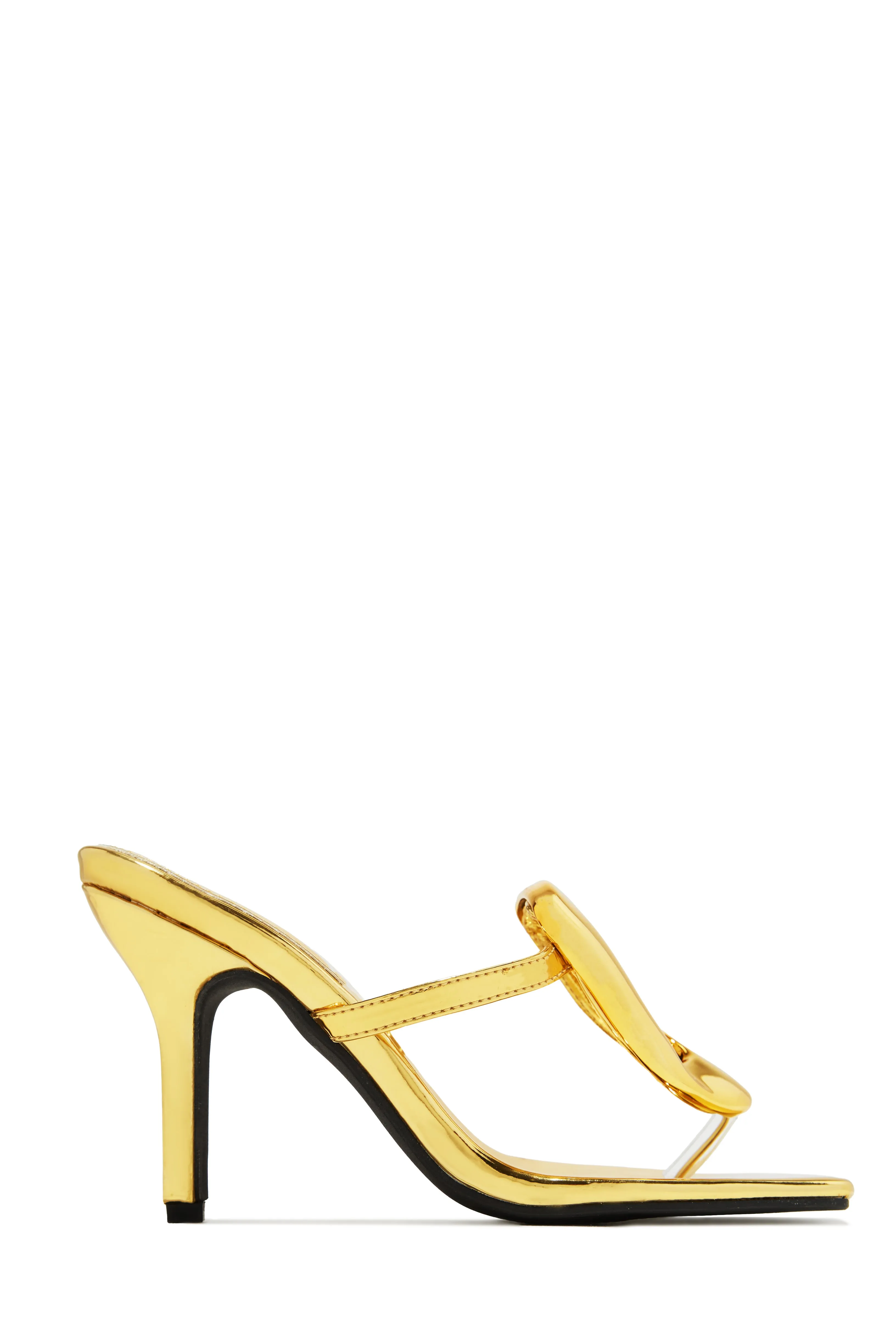 Adonna Thong Strap Mule Heels - Gold sold by Miss Lola product image thumbnail 5