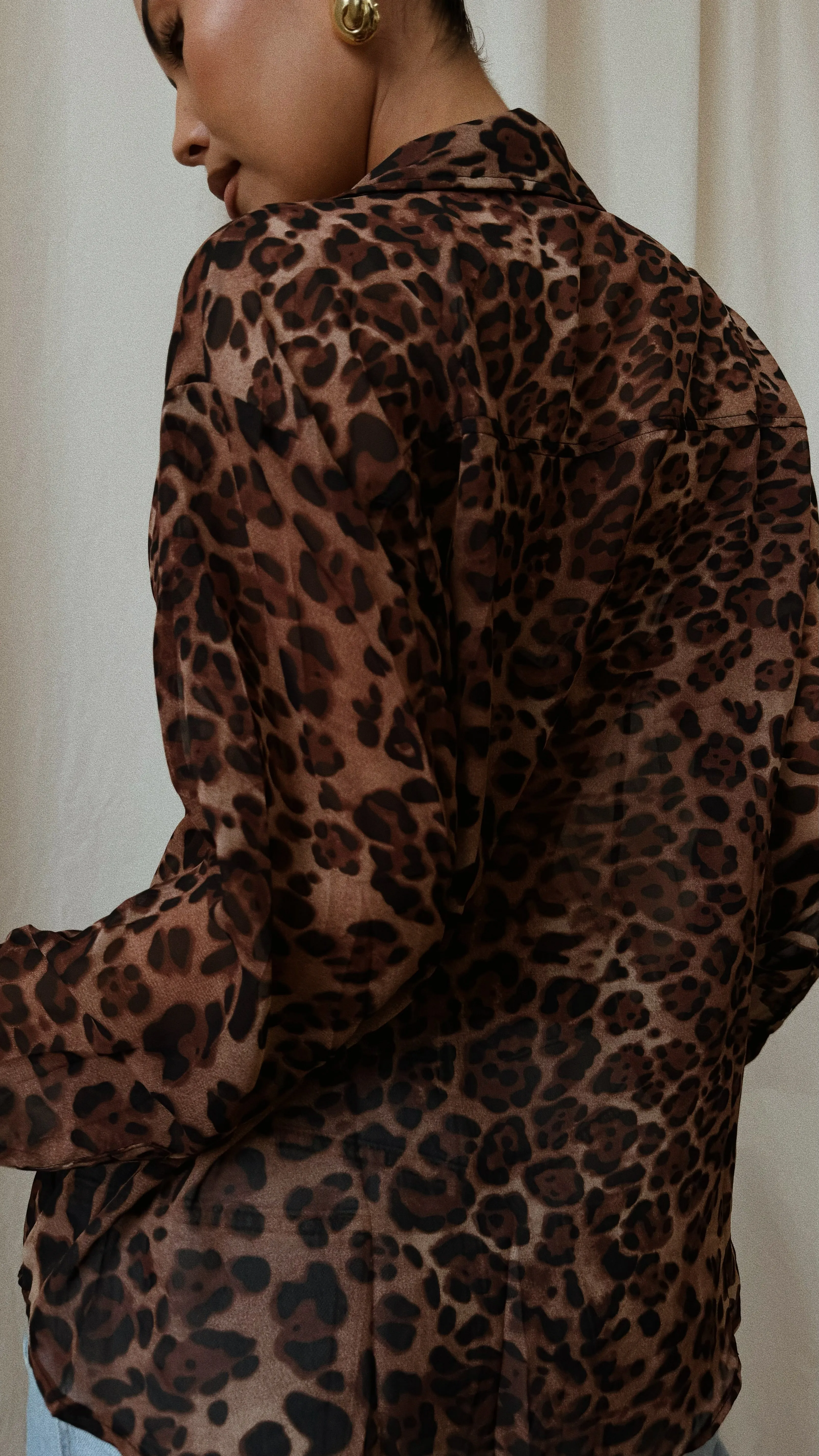 Kallie Long Sleeve Top - Leopard sold by Miss Lola product image thumbnail 3