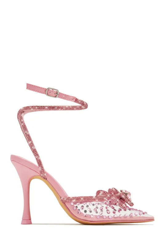 Elina Embellished Ankle Strap Pumps - Pink sold by Miss Lola