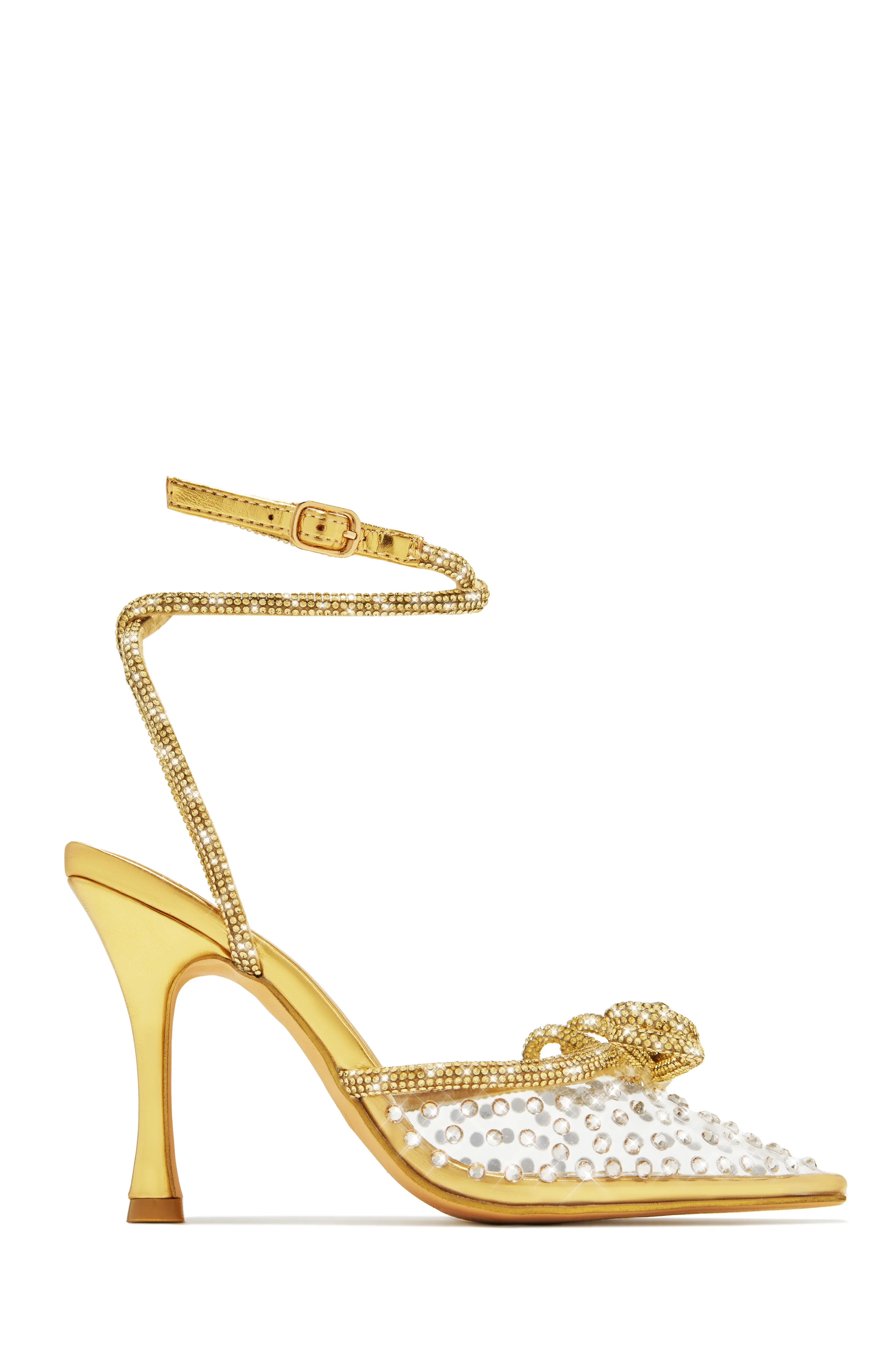 Elina Embellished Ankle Strap Pumps - Gold sold by Miss Lola product image thumbnail 4