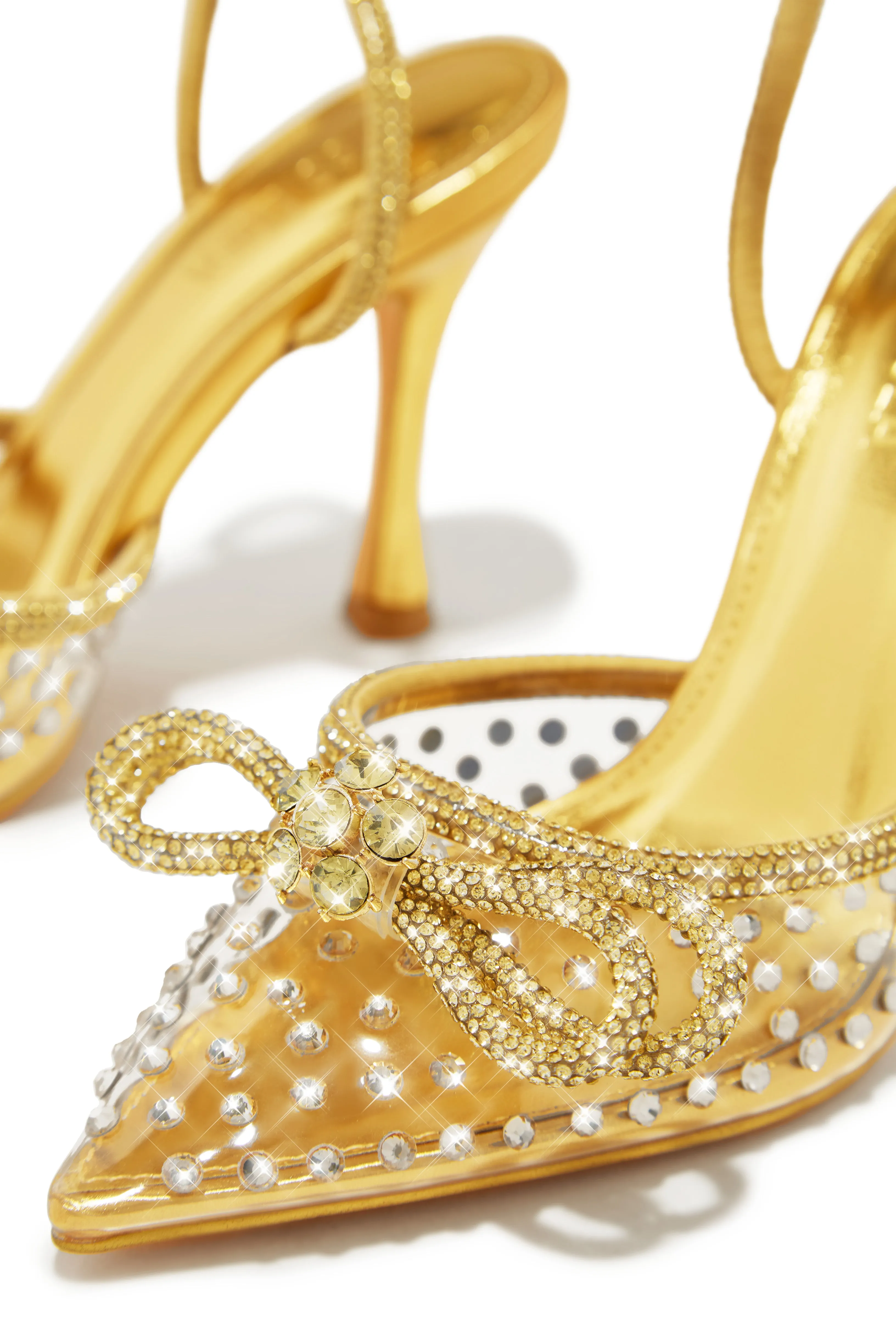 Elina Embellished Ankle Strap Pumps - Gold sold by Miss Lola product image thumbnail 2