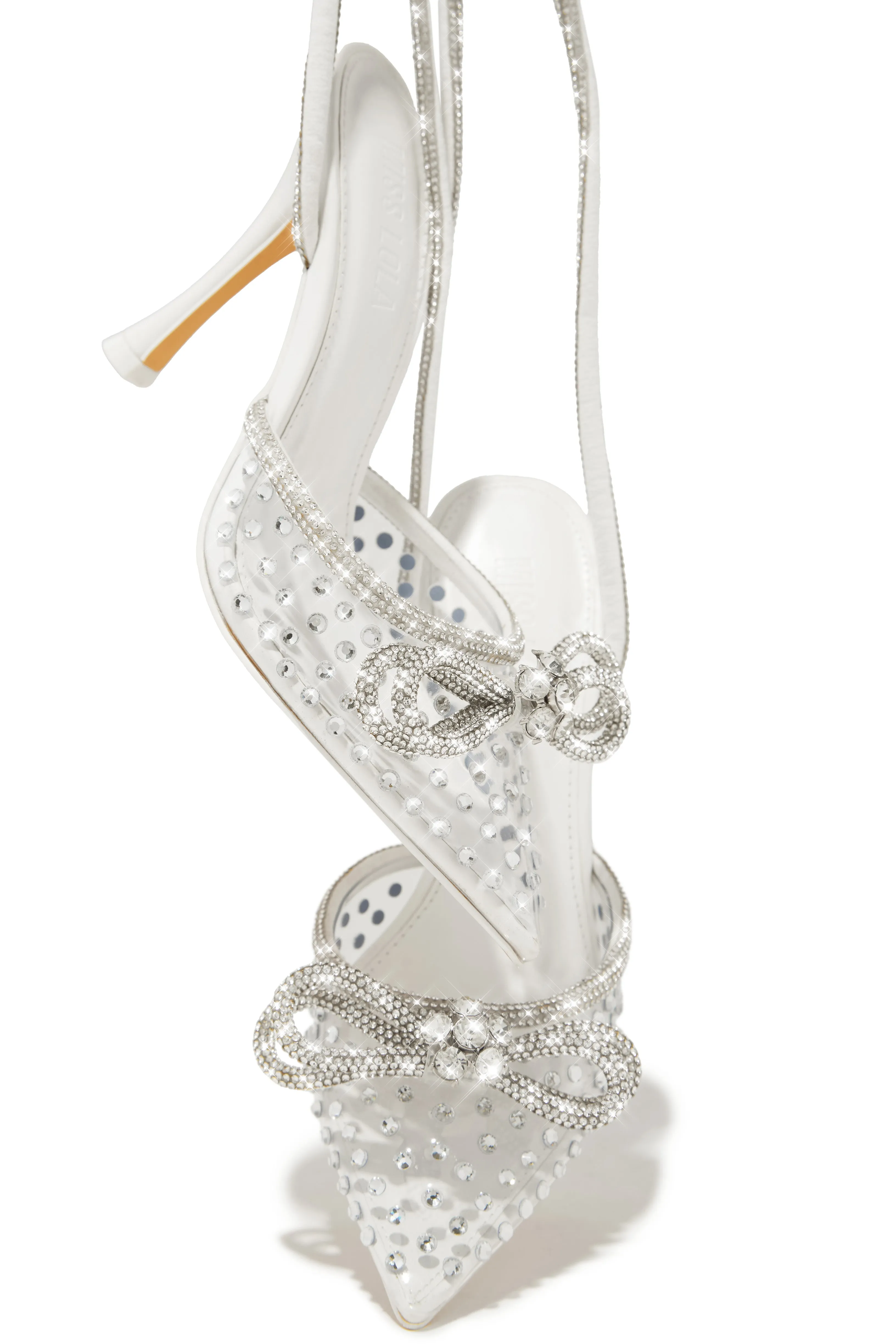 Elina Embellished Ankle Strap Pumps - White sold by Miss Lola product image thumbnail 4