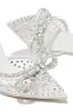 Elina Embellished Ankle Strap Pumps - White sold by Miss Lola