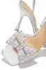 Ciela Lace Up Embellished Bow Heels - Silver sold by Miss Lola