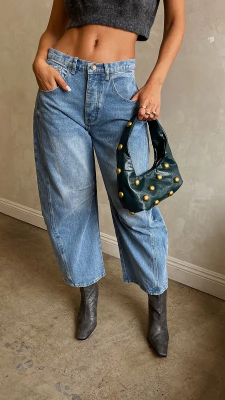 Alondra Denim Bubble Pant - Denim sold by Miss Lola