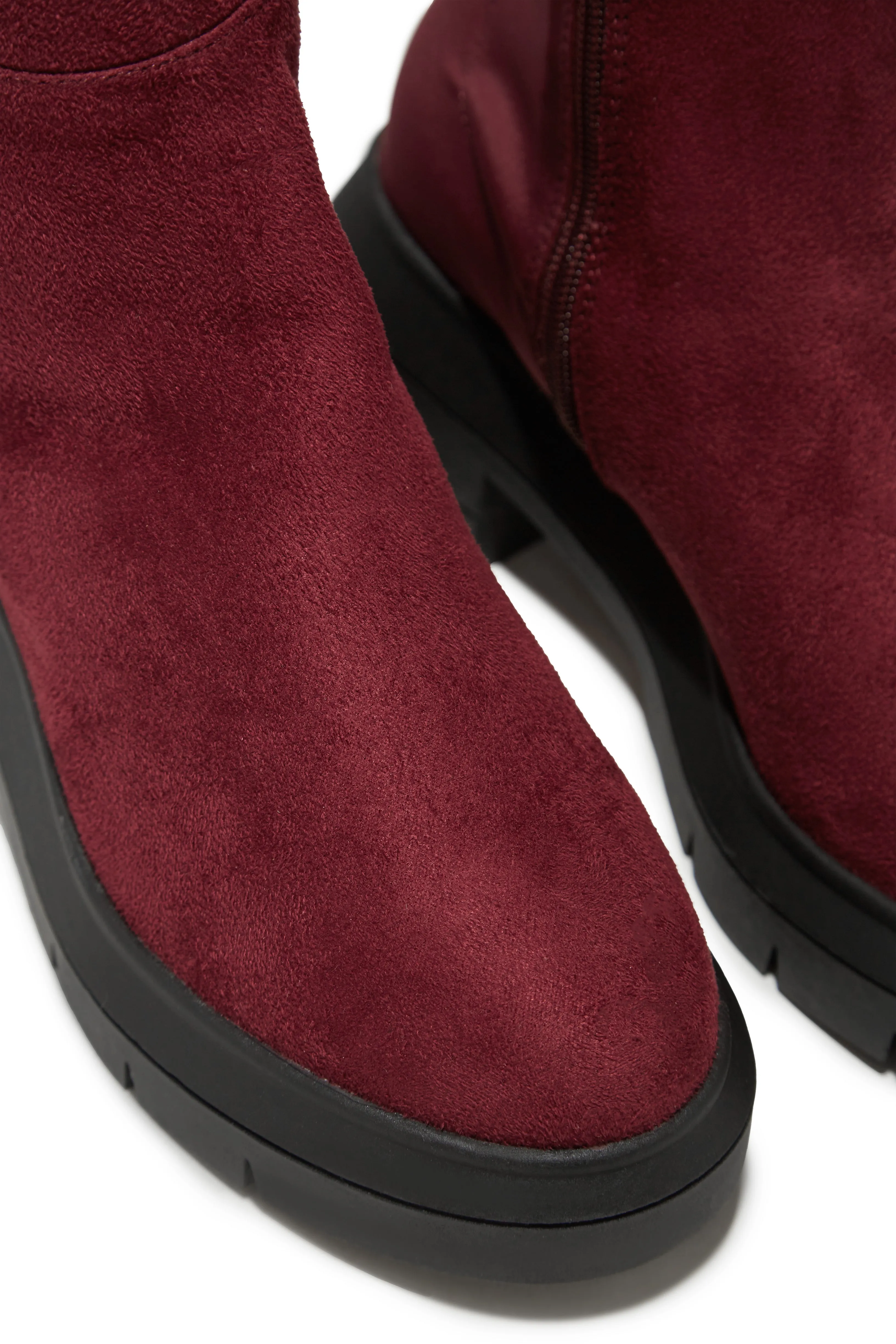Zerah Over The Knee Boots - Burgundy sold by Miss Lola product image thumbnail 5
