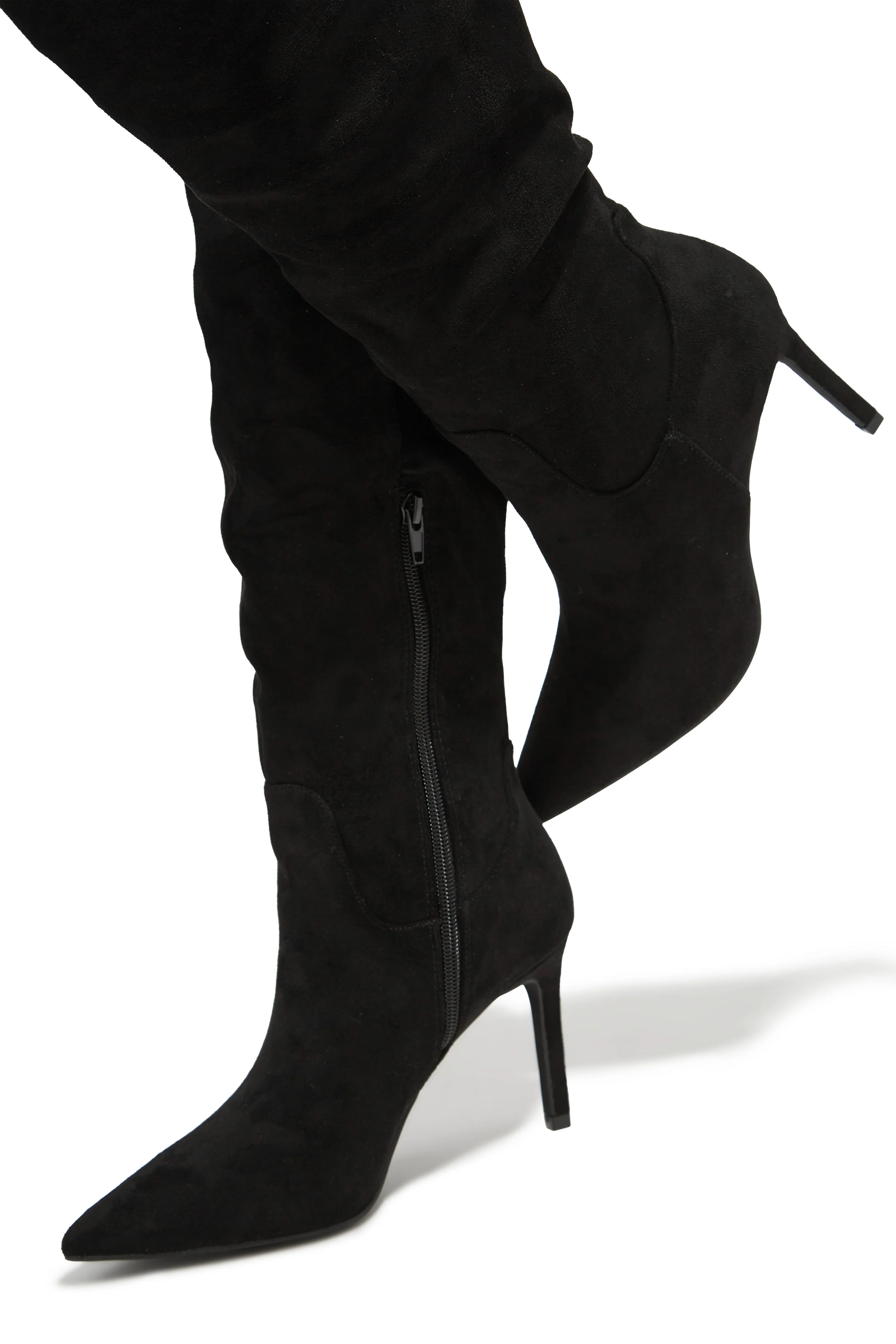 Nissa Knee High Heel Boots - Black sold by Miss Lola product image thumbnail 3