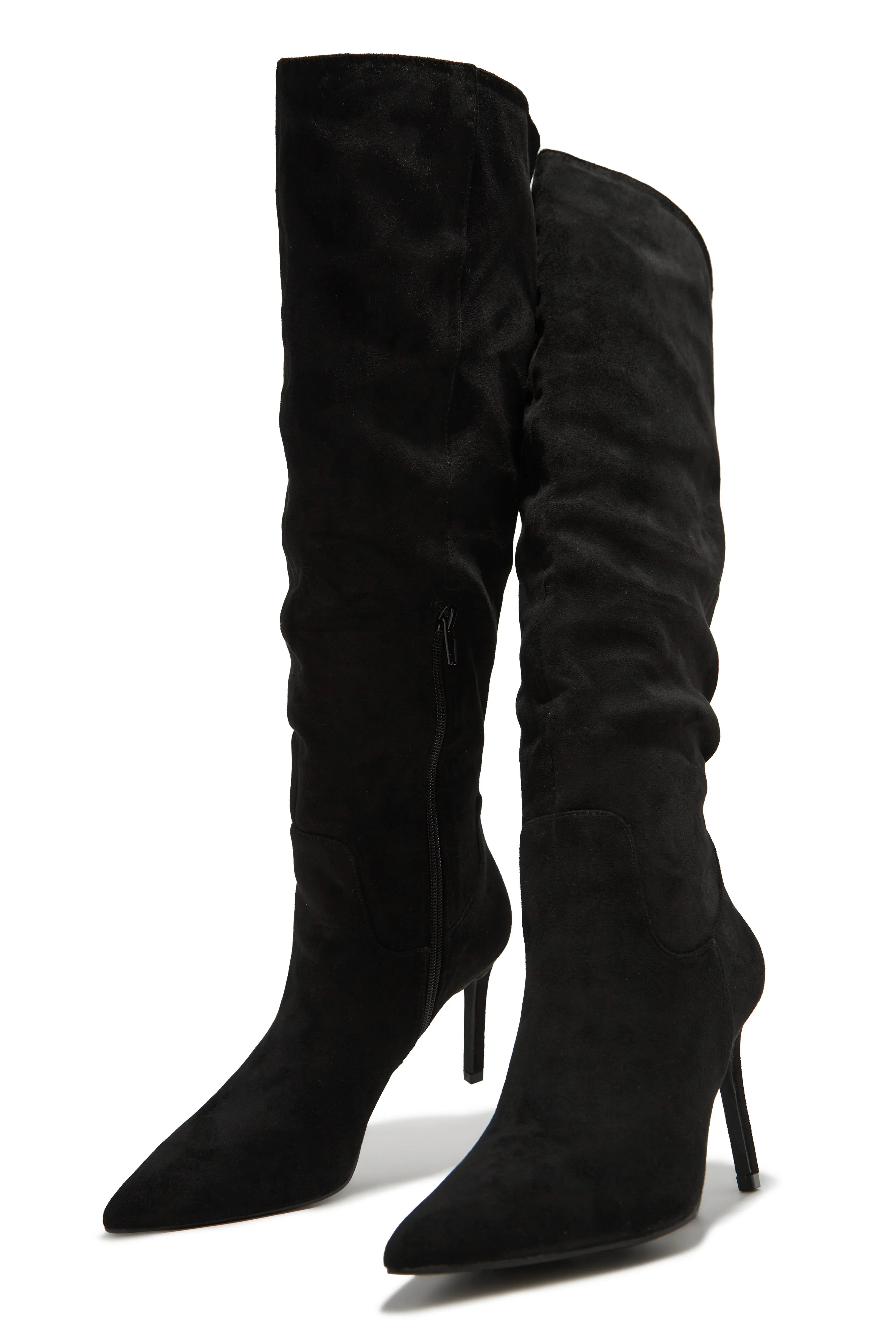 Nissa Knee High Heel Boots - Black sold by Miss Lola product image thumbnail 2
