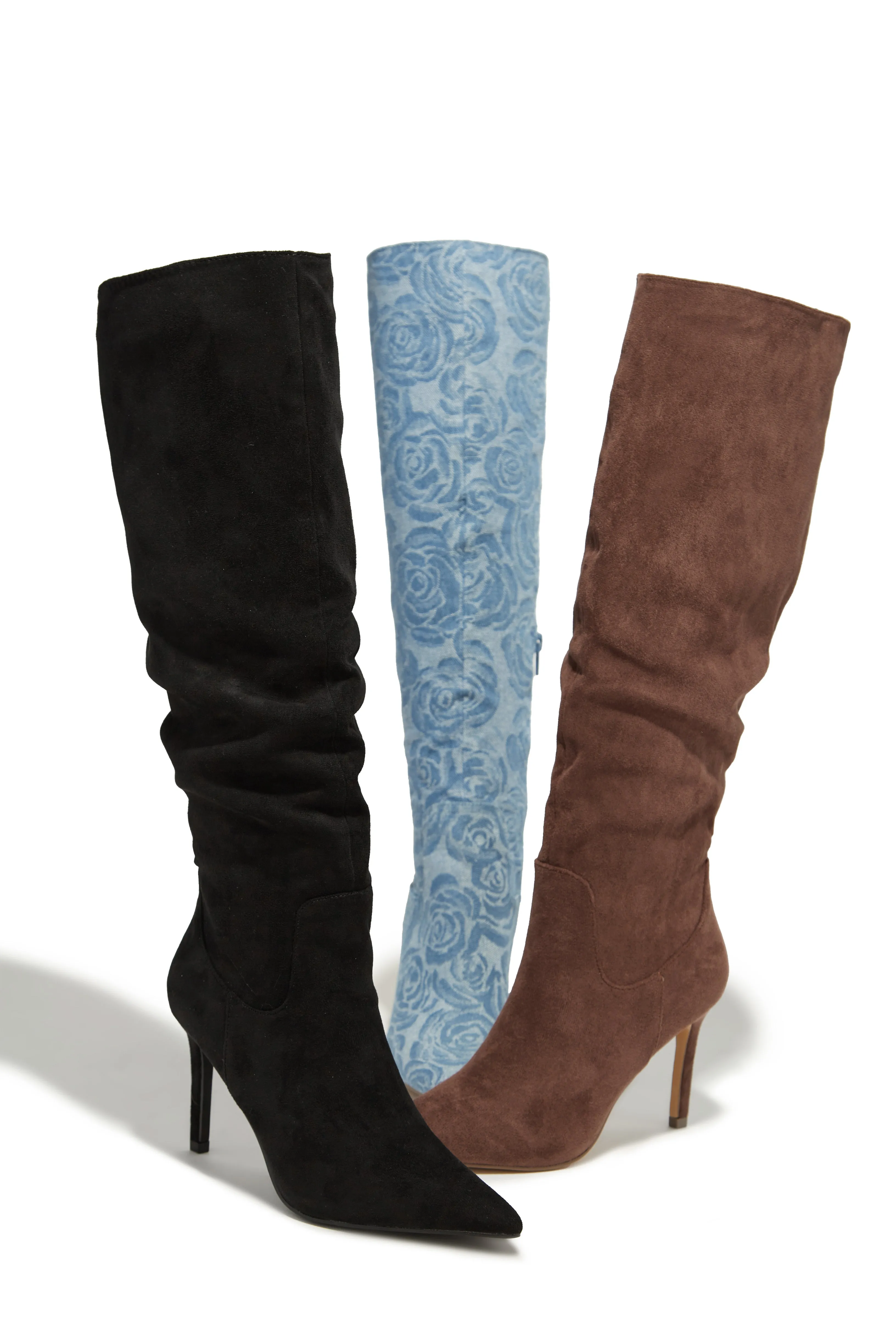Nissa Knee High Heel Boots - Brown sold by Miss Lola product image thumbnail 5
