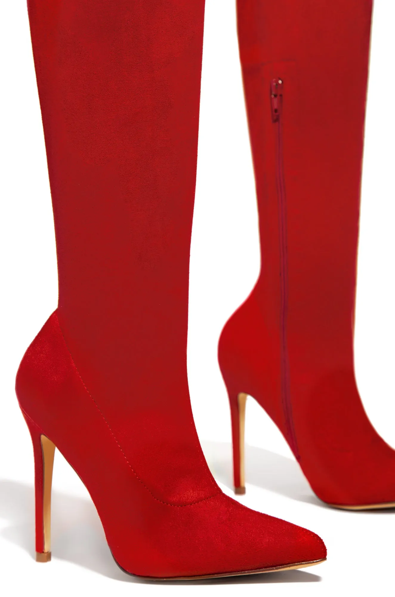 Sultry Touch Over The Knee Boots - Red sold by Miss Lola product image thumbnail 2