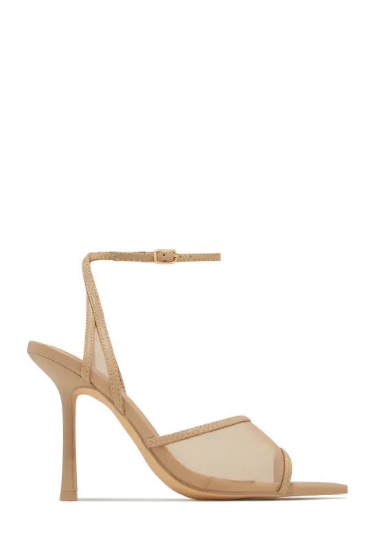 Cora Peep Toe High Heels - Nude sold by Miss Lola
