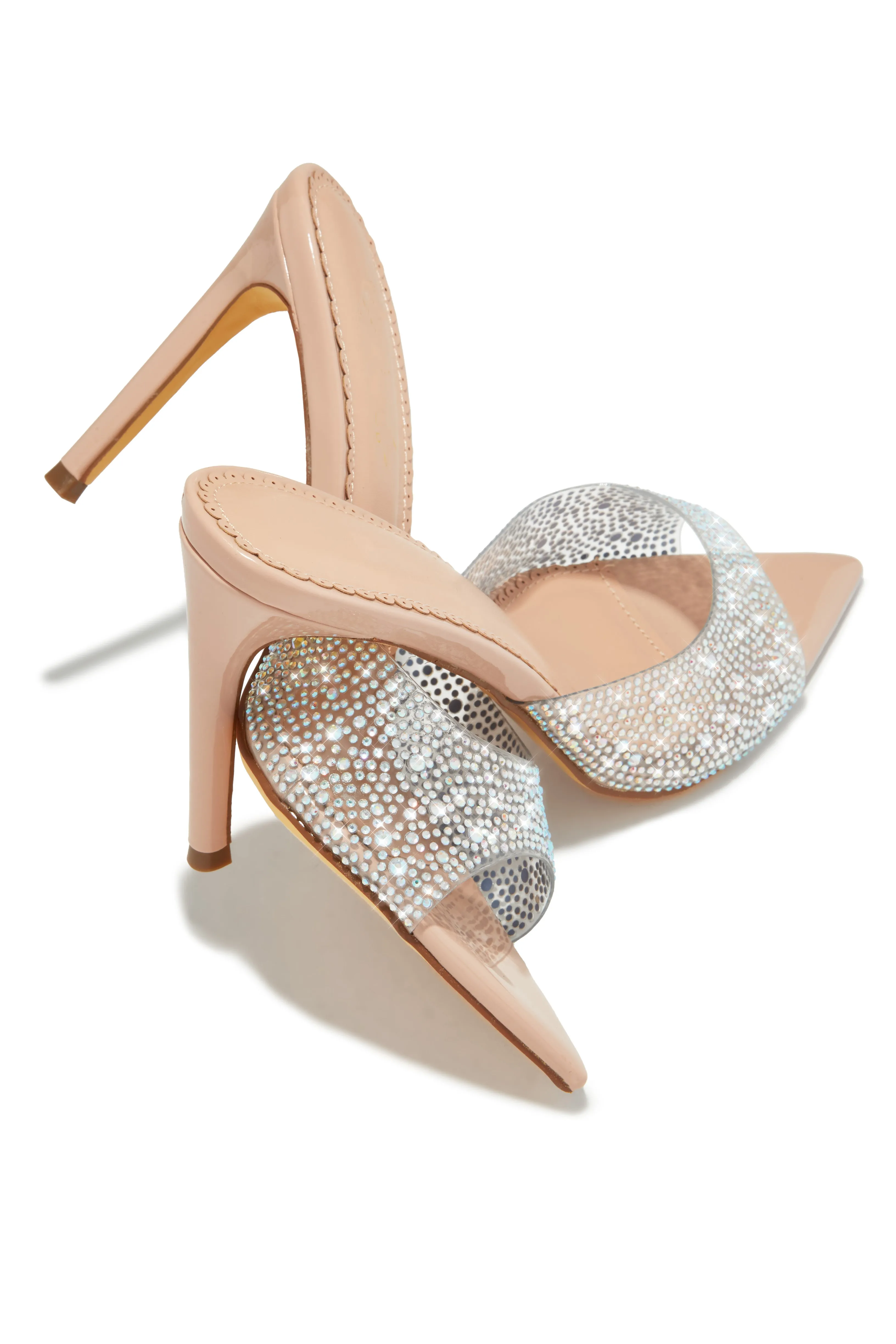 Katelyn Embellished Mule Heels - Nude sold by Miss Lola product image thumbnail 3