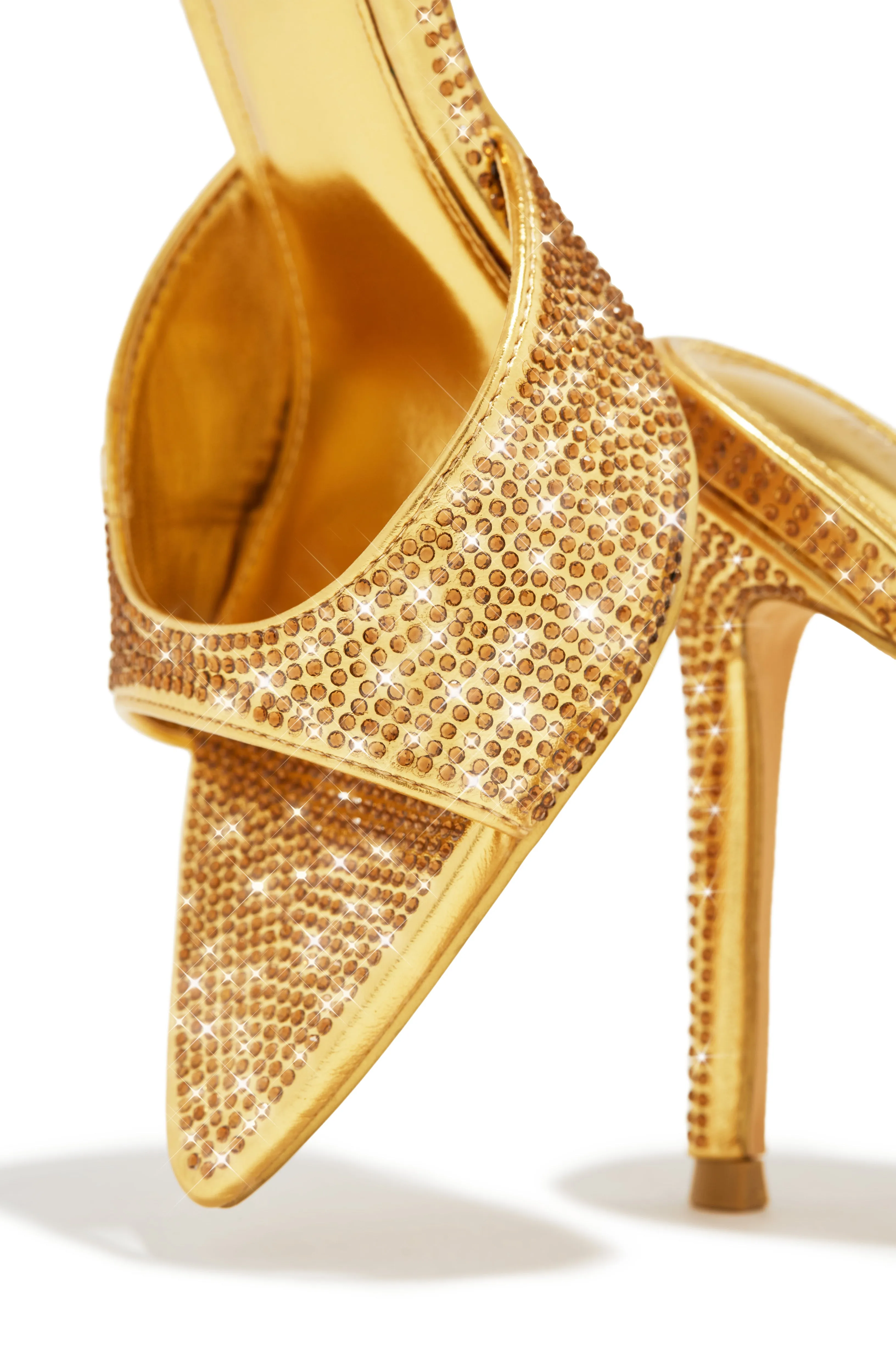 Amiah Embellished High Heel Mules - Gold sold by Miss Lola product image thumbnail 3