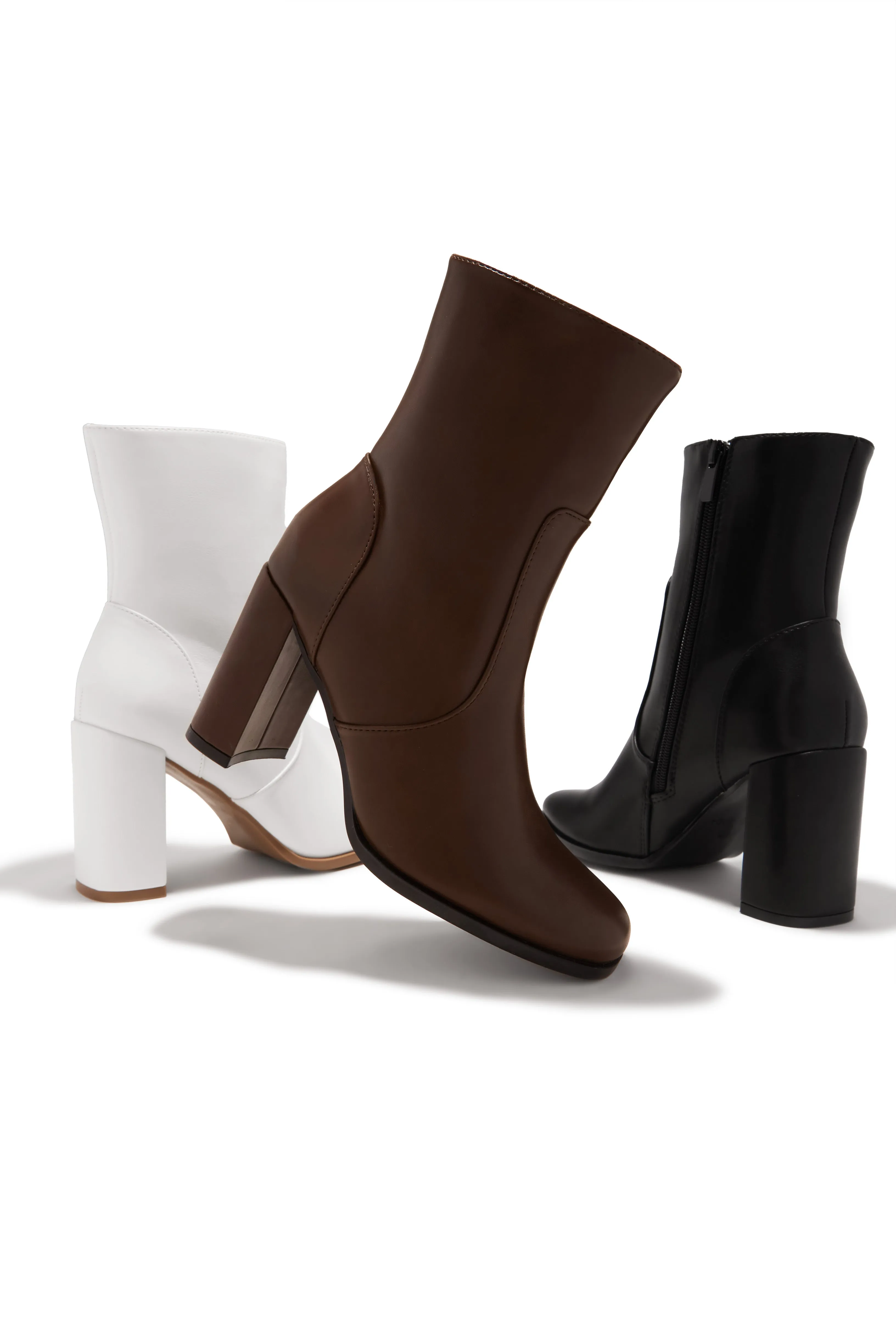 Harlow Block Heel Ankle Boot - Brown sold by Miss Lola product image thumbnail 3