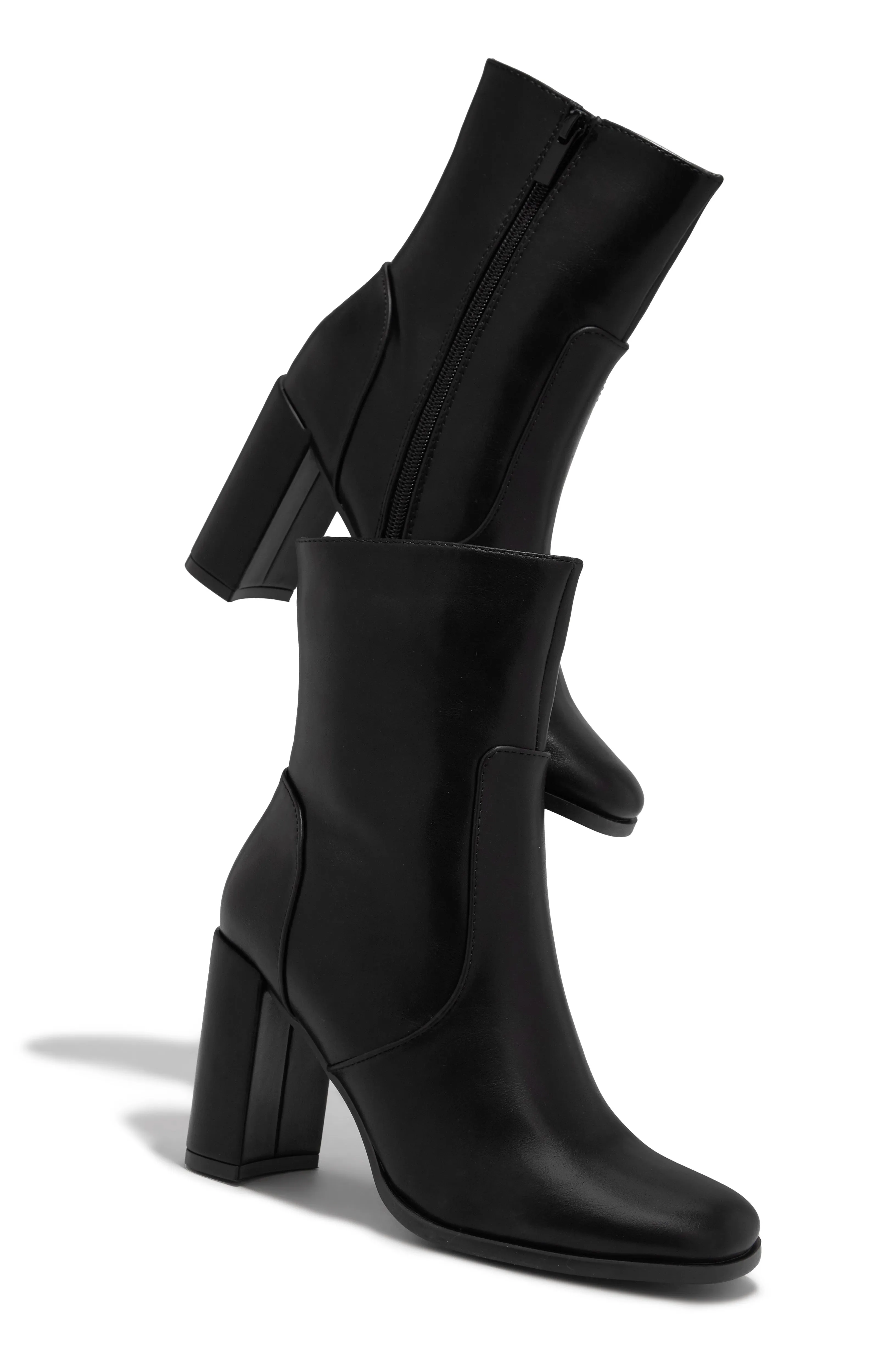 Harlow Block Heel Ankle Boot - Black sold by Miss Lola product image thumbnail 2