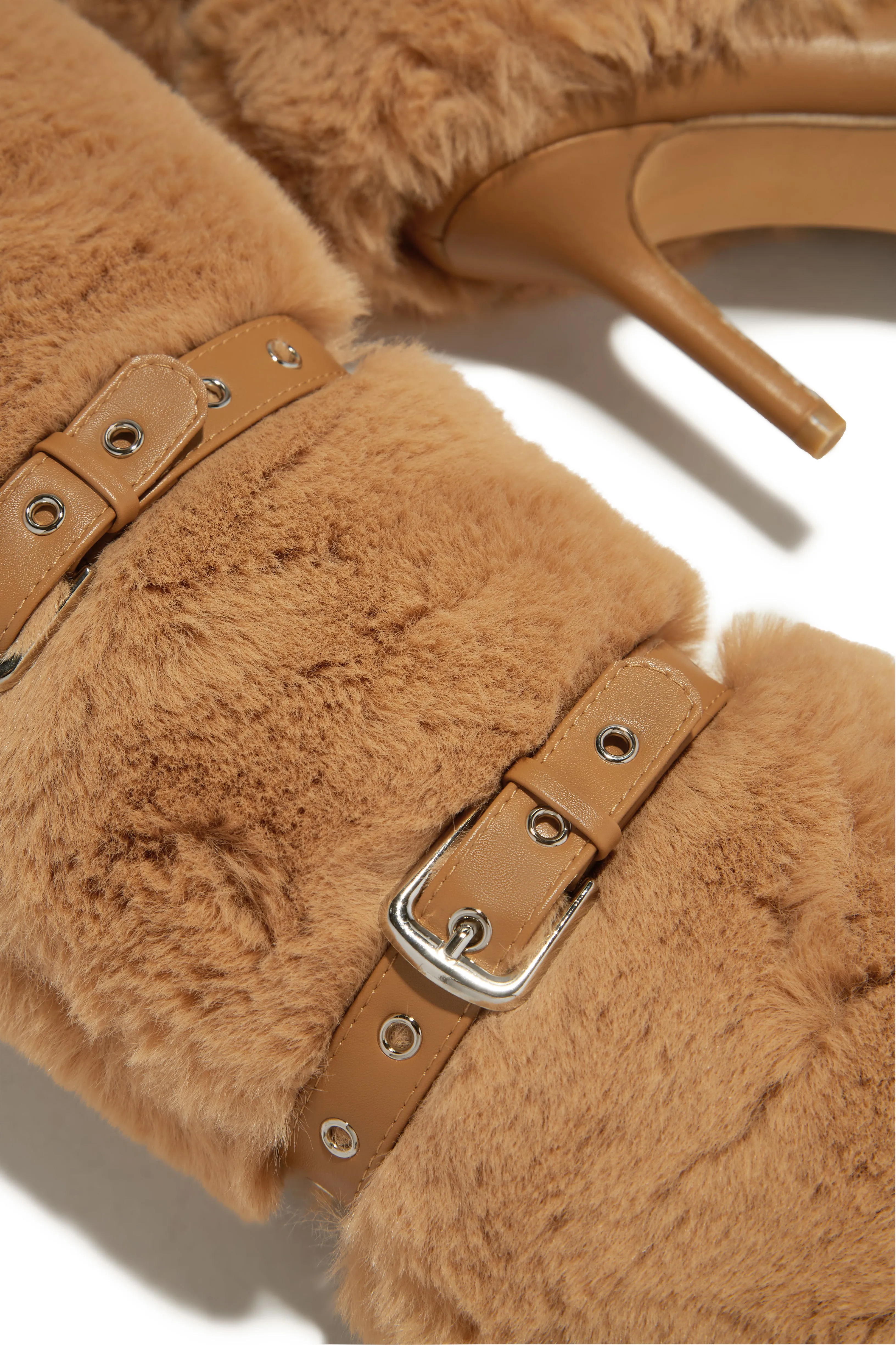 Kyla Faux Fur Heel Boots - Nude sold by Miss Lola product image thumbnail 4