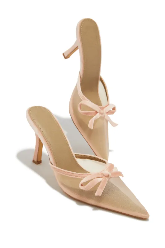 Carrie Mule Heel Pumps - Nude sold by Miss Lola
