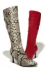 Zama Knee High Heel Boots - Snake sold by Miss Lola
