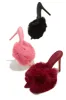 Cherie Faux Fur High Heel Mules - Pink sold by Miss Lola