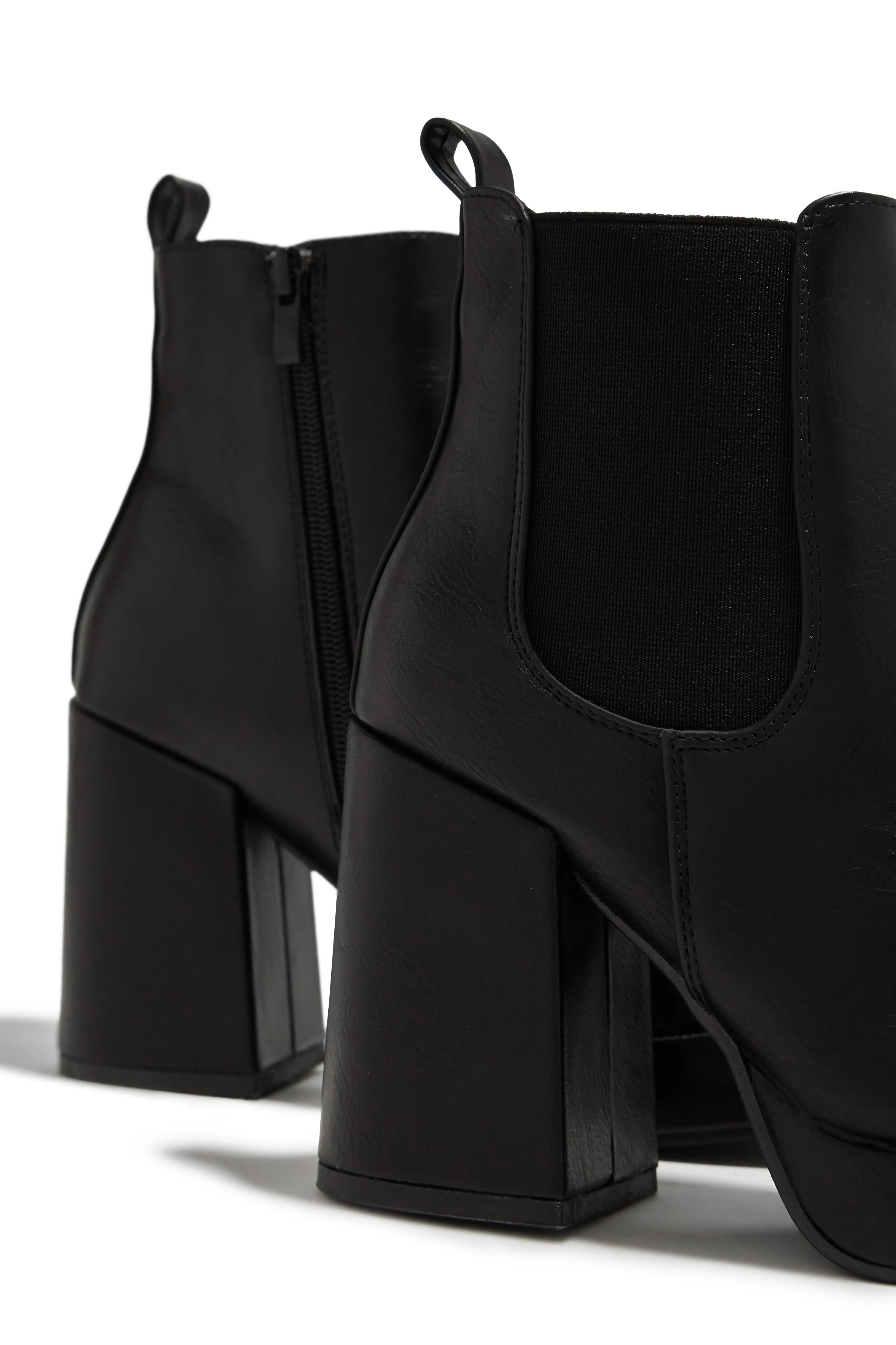 Arya Platform Block Heel Ankle Boots - Black sold by Miss Lola product image thumbnail 3