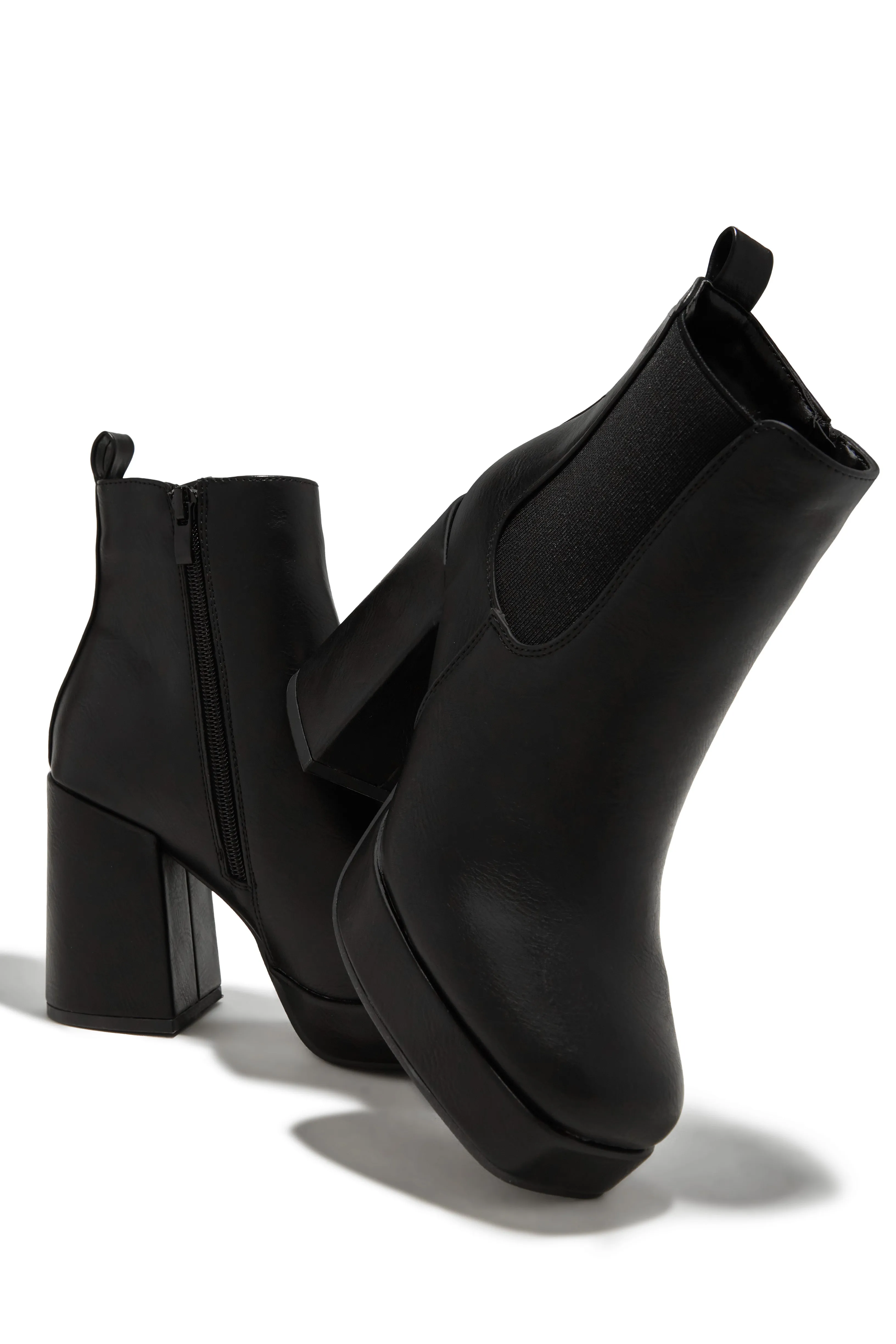 Arya Platform Block Heel Ankle Boots - Black sold by Miss Lola product image thumbnail 4