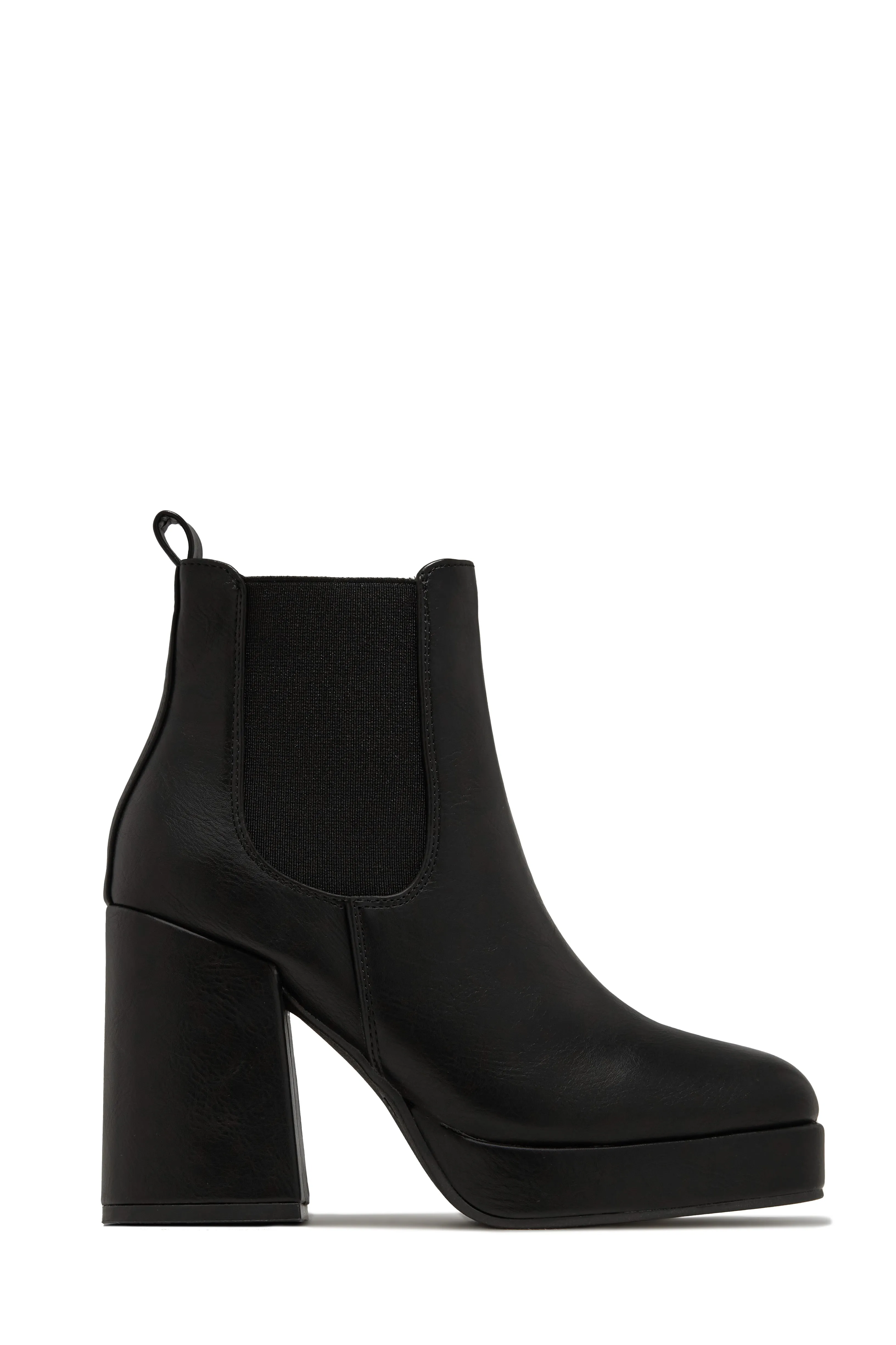 Arya Platform Block Heel Ankle Boots - Black sold by Miss Lola product image thumbnail 5
