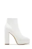 Oaklynn Platform Ankle Boots - White sold by Miss Lola