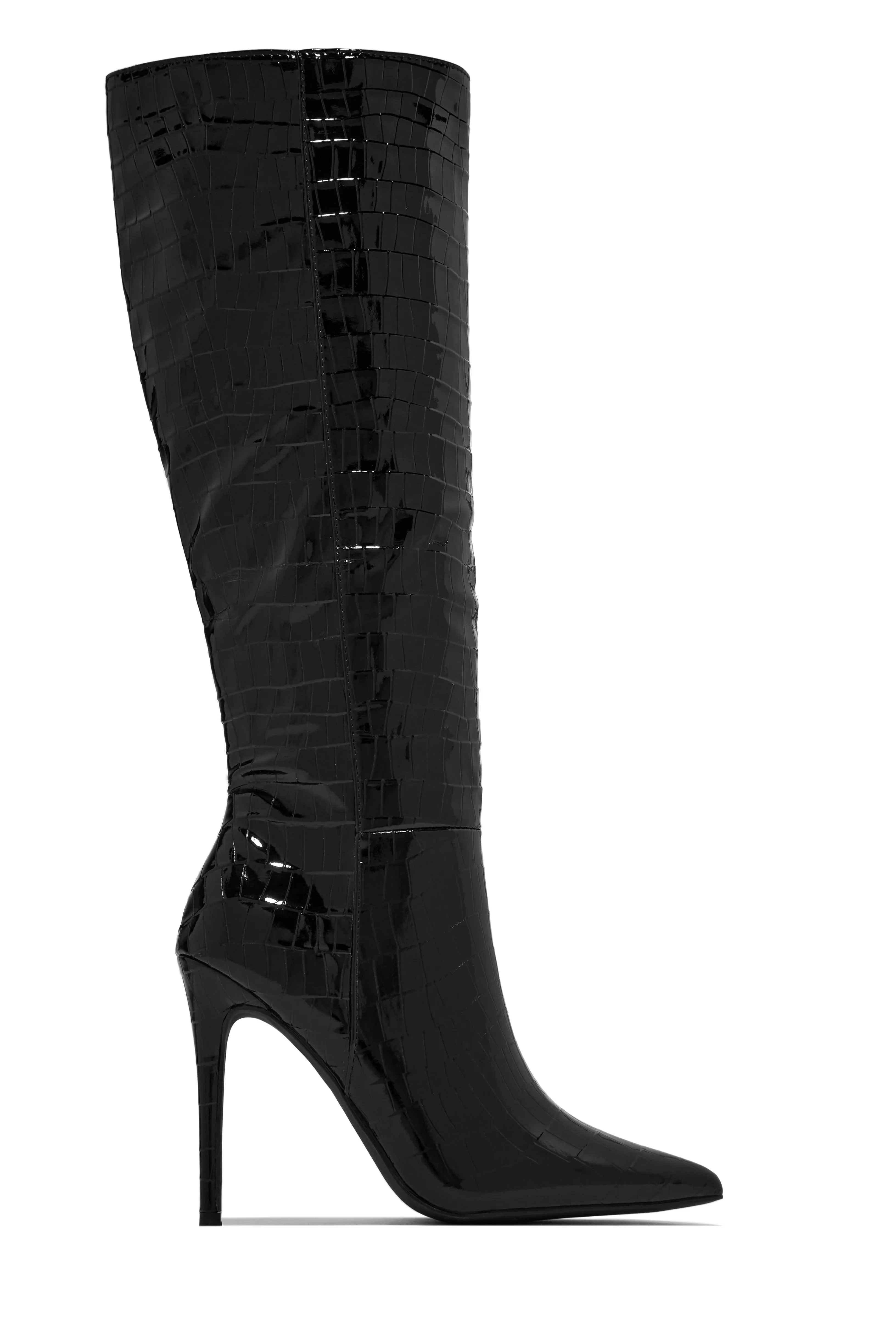Trisha Knee High Heel Boots - Black sold by Miss Lola product image thumbnail 4