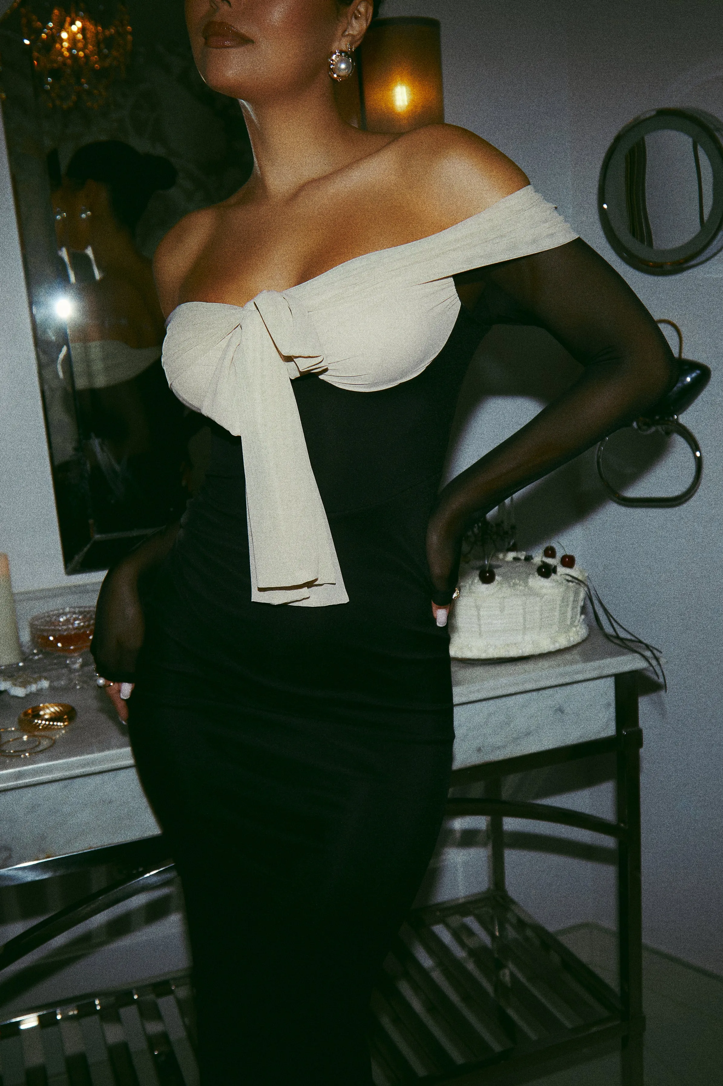 Juliette Off The Shoulder Maxi Dress - Black sold by Miss Lola product image thumbnail 5