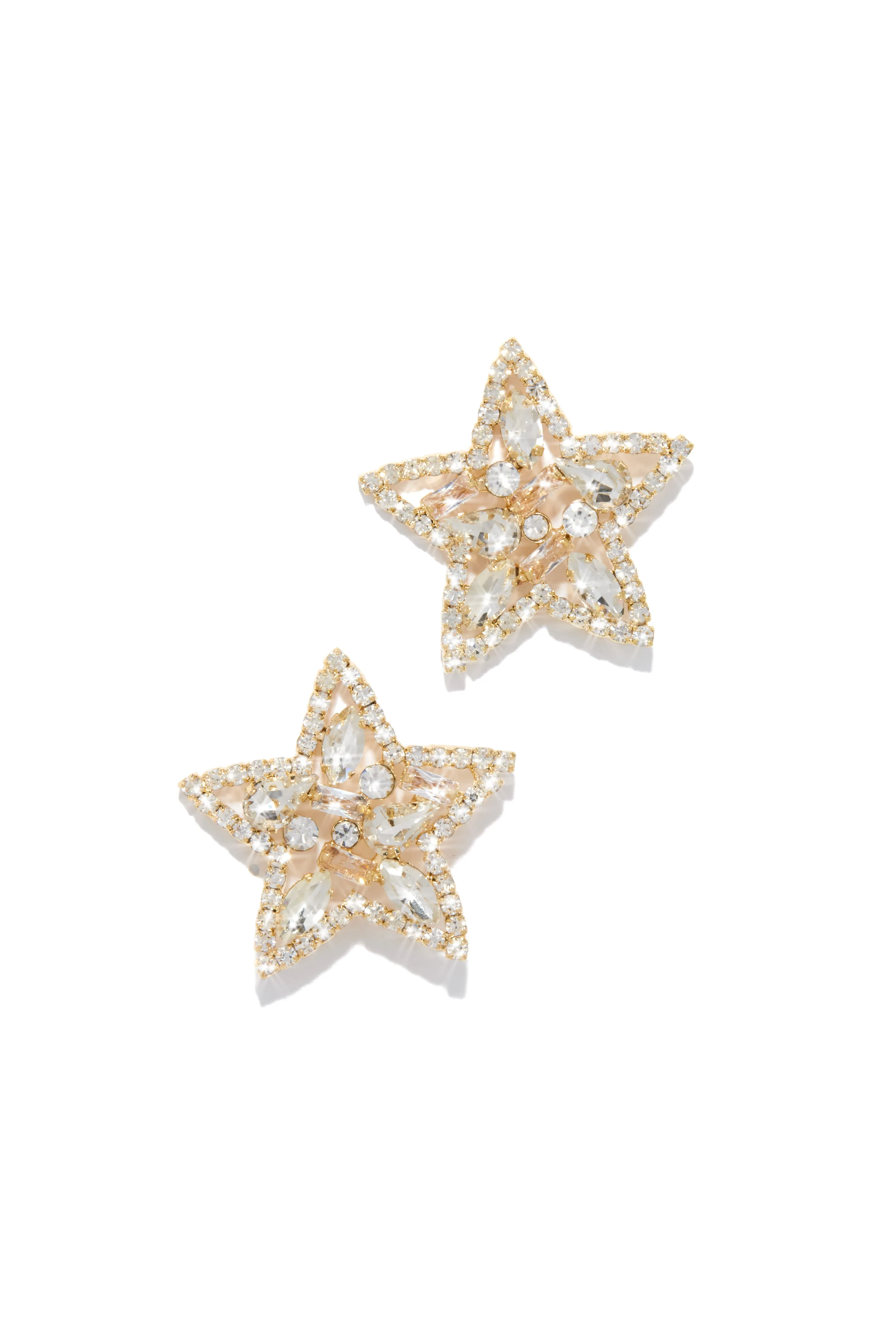 Rockstar Embellished Star Stud Earrings - Gold sold by Miss Lola product image thumbnail 3