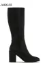 Draya Wide Fit Block Heel Boots - Black sold by Miss Lola