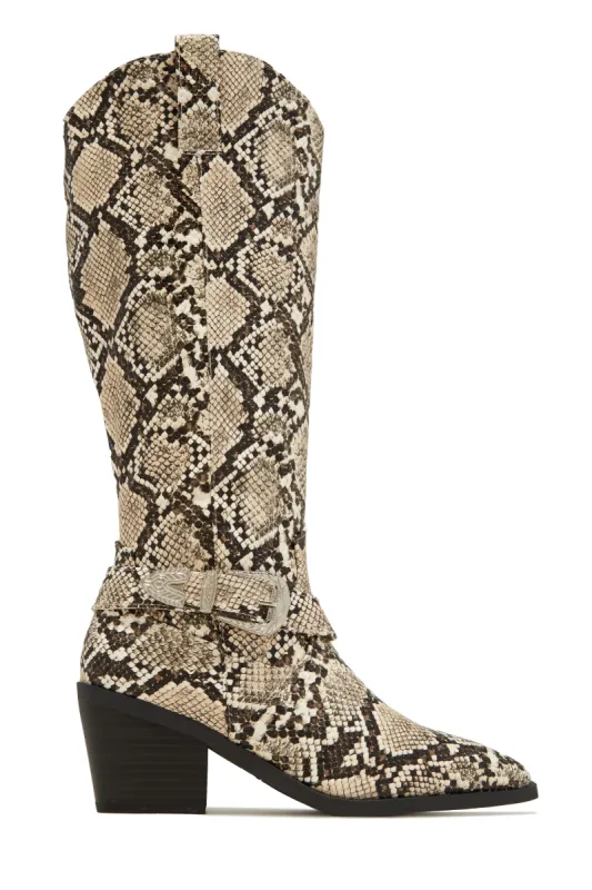 Zelia Western Cowgirl Boots - Snake sold by Miss Lola