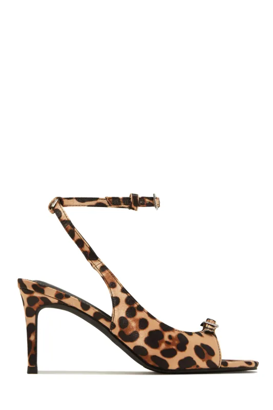 Evie Peep Toe Single Sole Heels - Leopard sold by Miss Lola