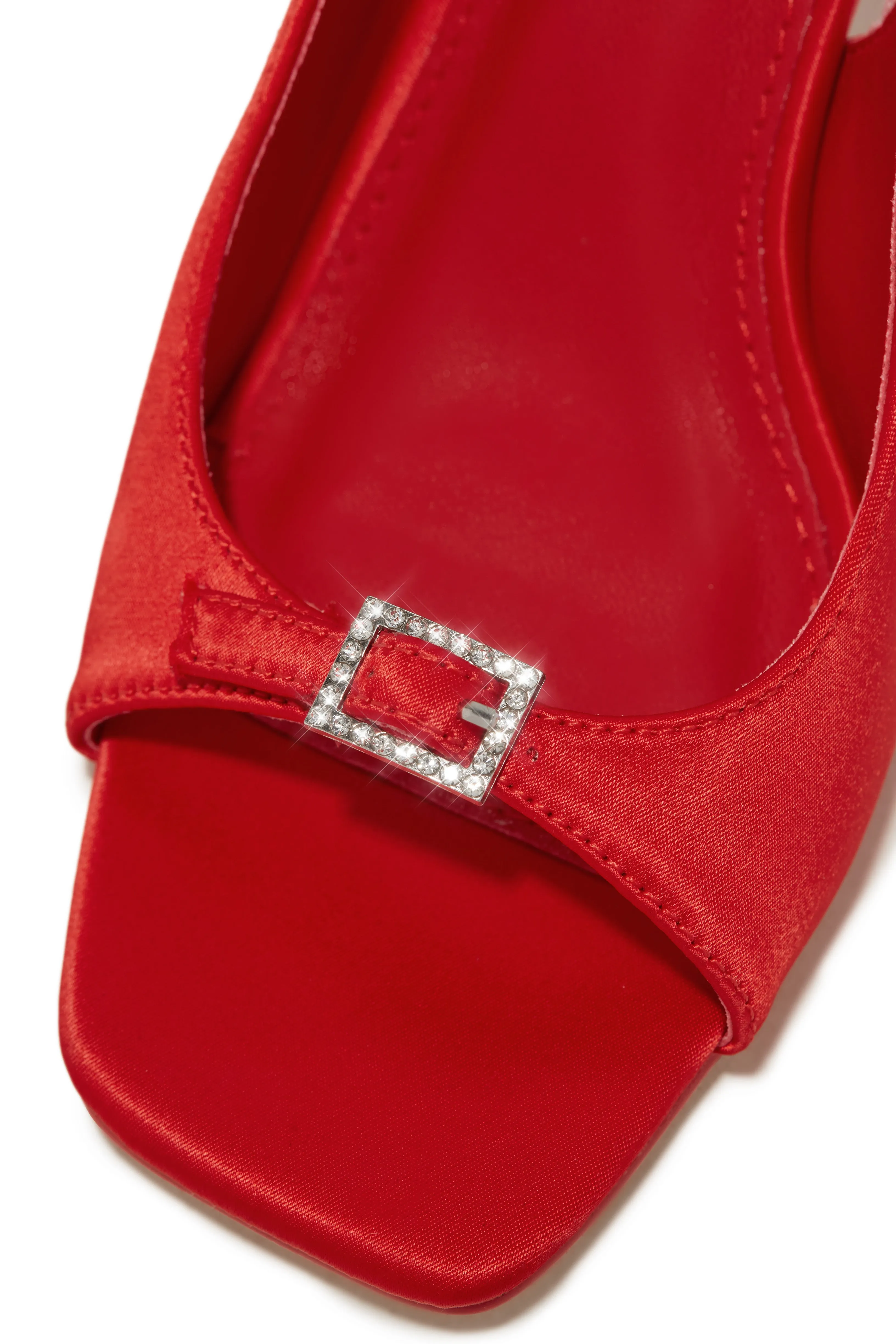 Evie Peep Toe Single Sole Heels - Red sold by Miss Lola product image thumbnail 4