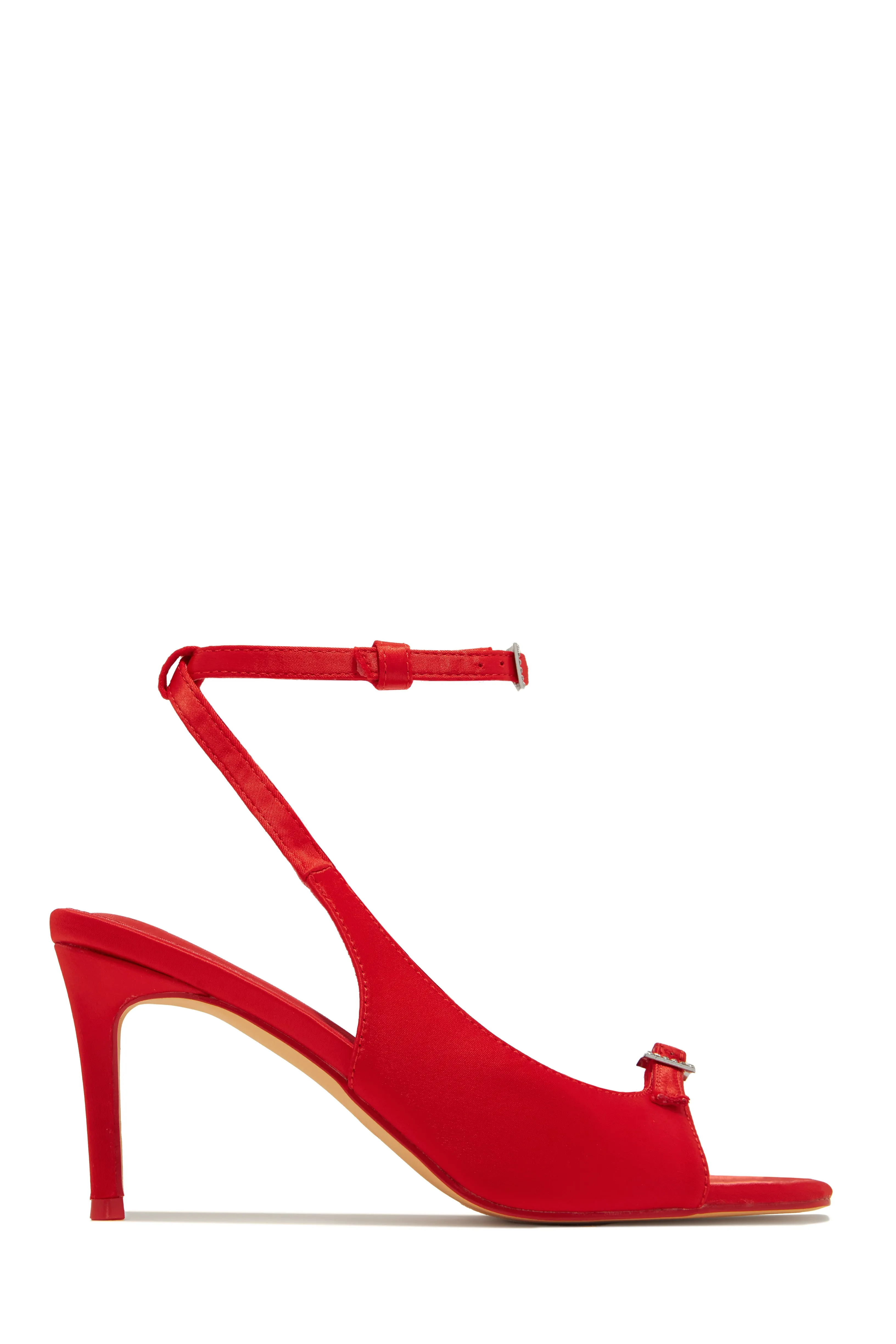 Evie Peep Toe Single Sole Heels - Red sold by Miss Lola