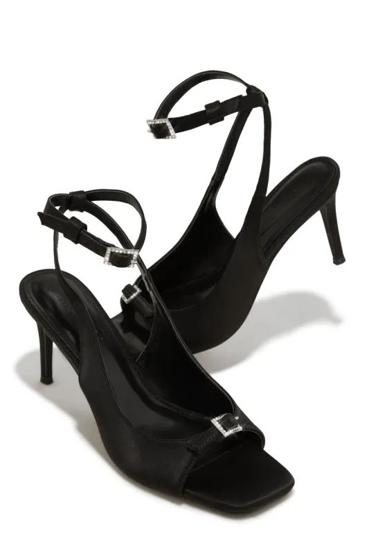 Evie Peep Toe Single Sole Heels - Black sold by Miss Lola