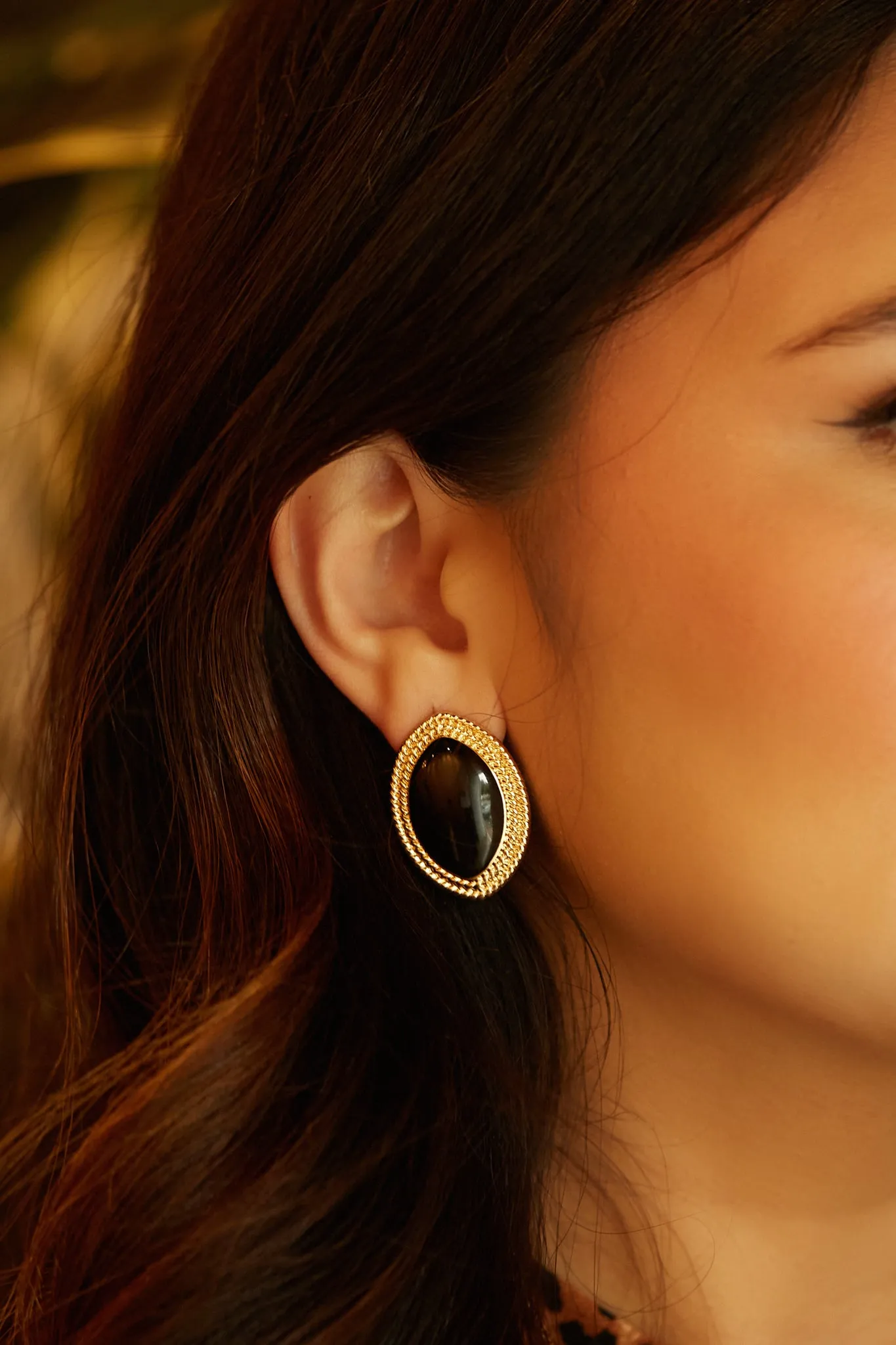 Cecelie Statement Earring - Black sold by Miss Lola