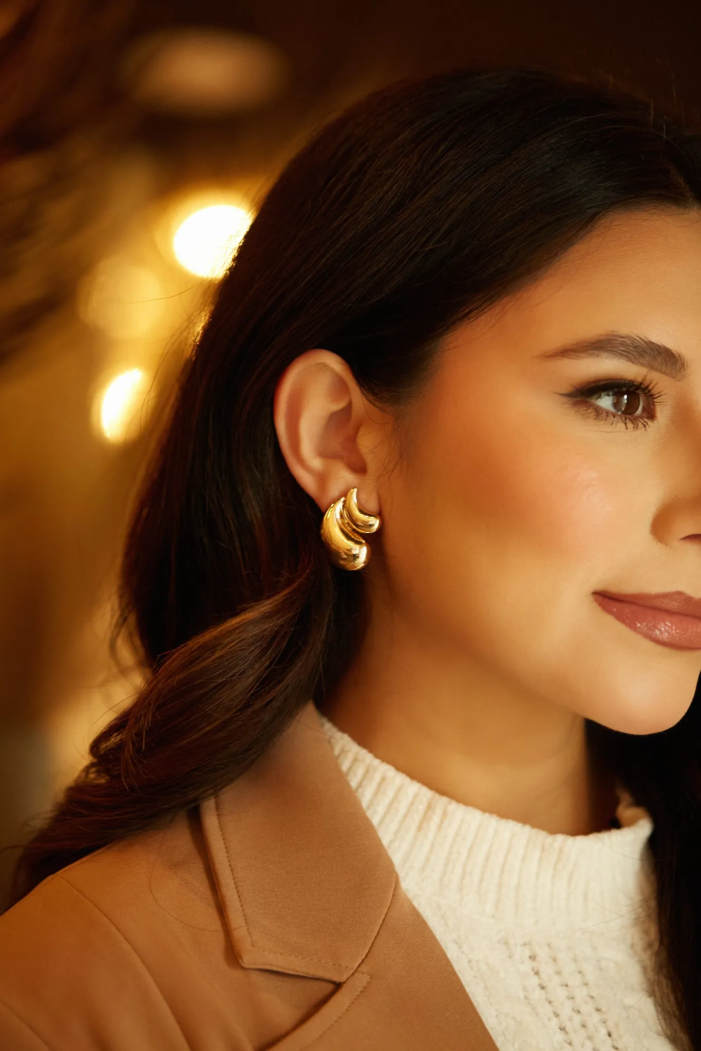 Aliah Earring - Gold sold by Miss Lola product image thumbnail 3