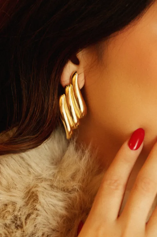 Emmalyn Statement Earring - Gold sold by Miss Lola