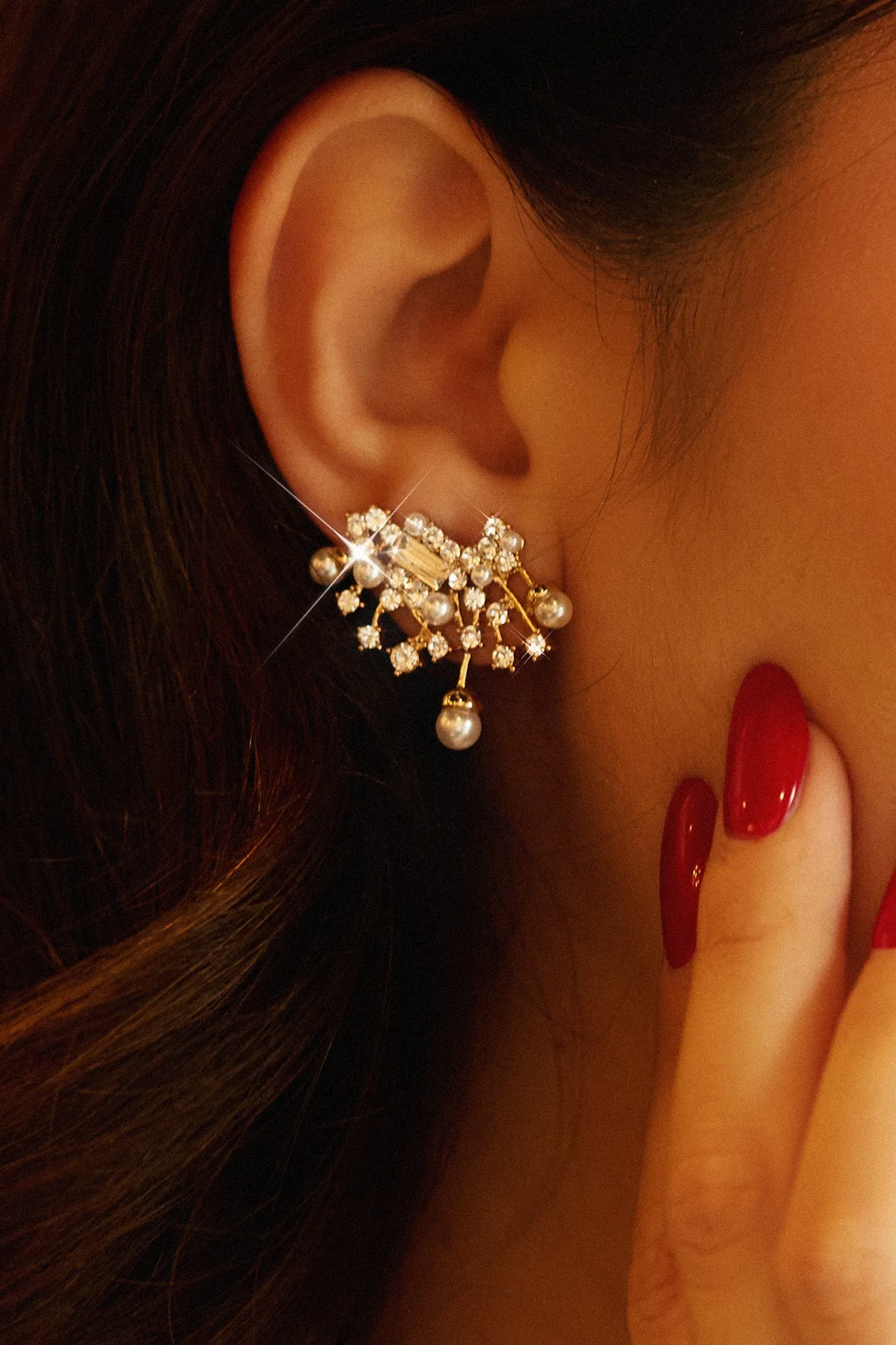 Karena Embellished Earring - Gold sold by Miss Lola