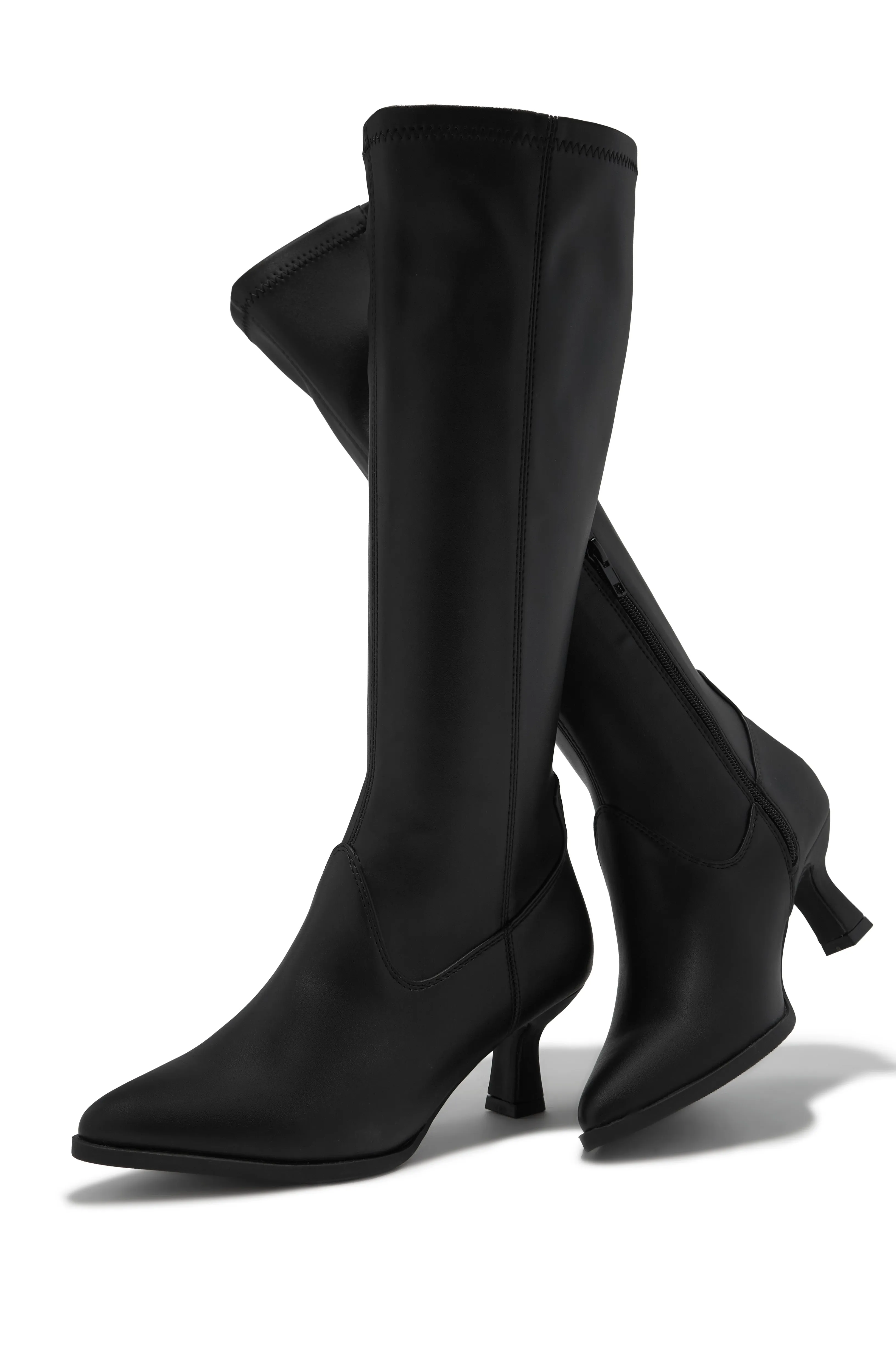 Roxy Kitten Heel Boots - Black sold by Miss Lola product image thumbnail 2