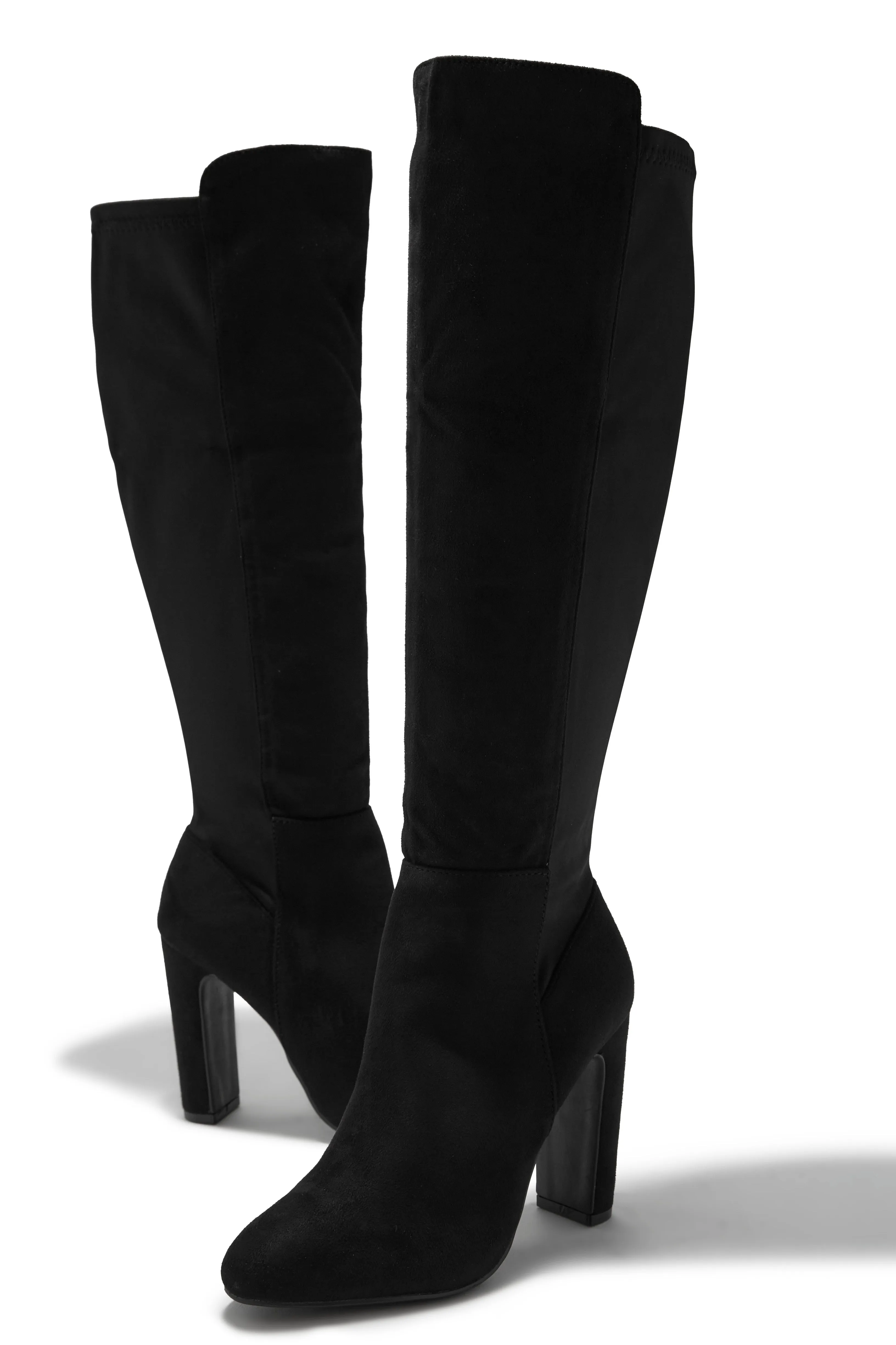 Kayla Block Heel Boots - Black Suede sold by Miss Lola product image thumbnail 2