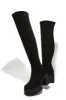 Reezy Over The Knee Platform Block Heel Boots - Black sold by Miss Lola