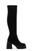 Reezy Over The Knee Platform Block Heel Boots - Black sold by Miss Lola