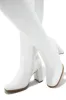 Paula Block Heel Boots - White sold by Miss Lola