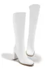 Paula Block Heel Boots - White sold by Miss Lola